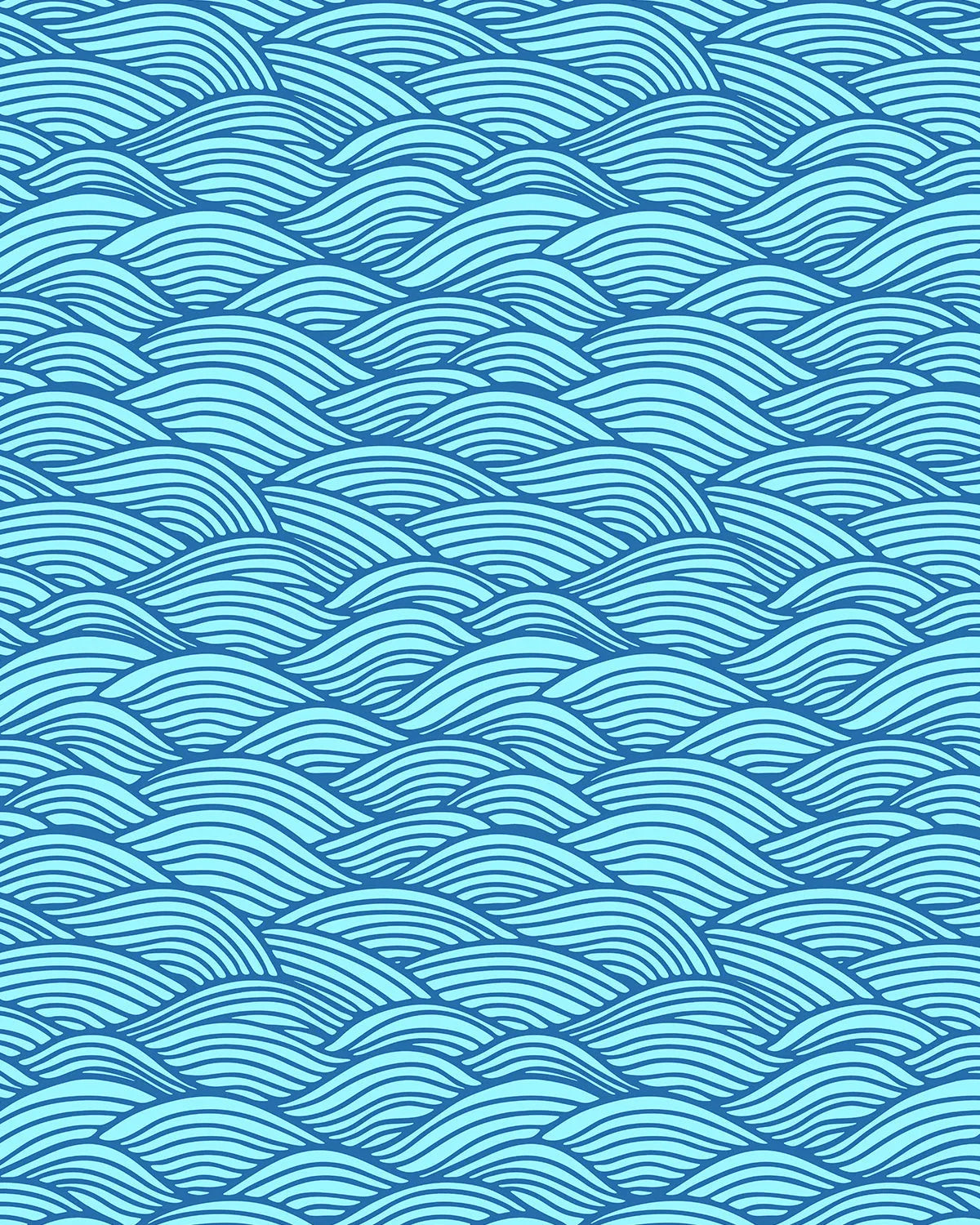 Waves for Days in Bright Blue Wallpaper from Olive et Oriel where you can shop wallpaper and artworks online