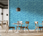 Waves for Days in Bright Blue Wallpaper