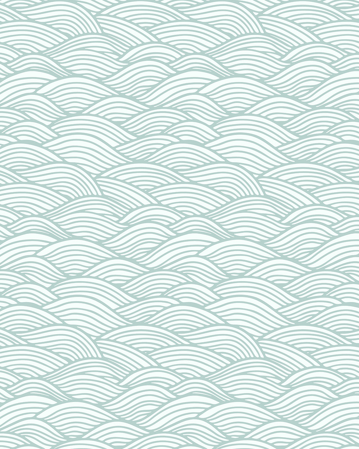 Waves for Days in Seafoam Wallpaper