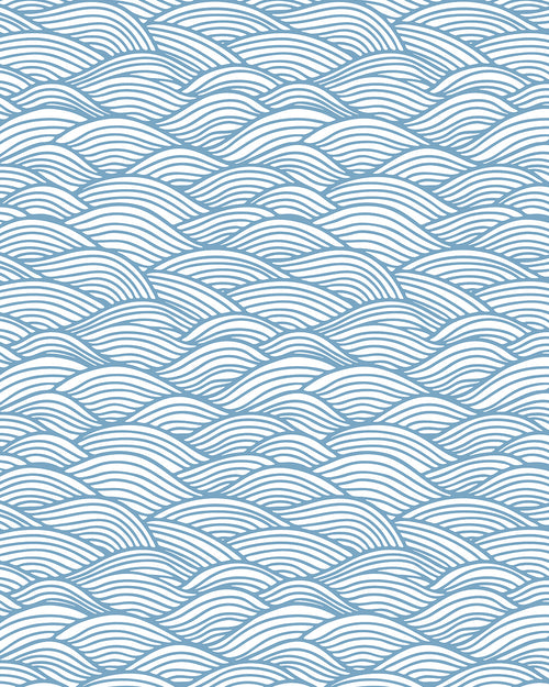 Waves for Days in Soft Blue Wallpaper
