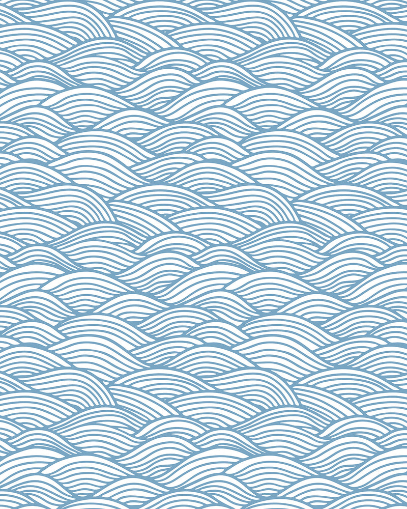 Waves for Days in Soft Blue Wallpaper