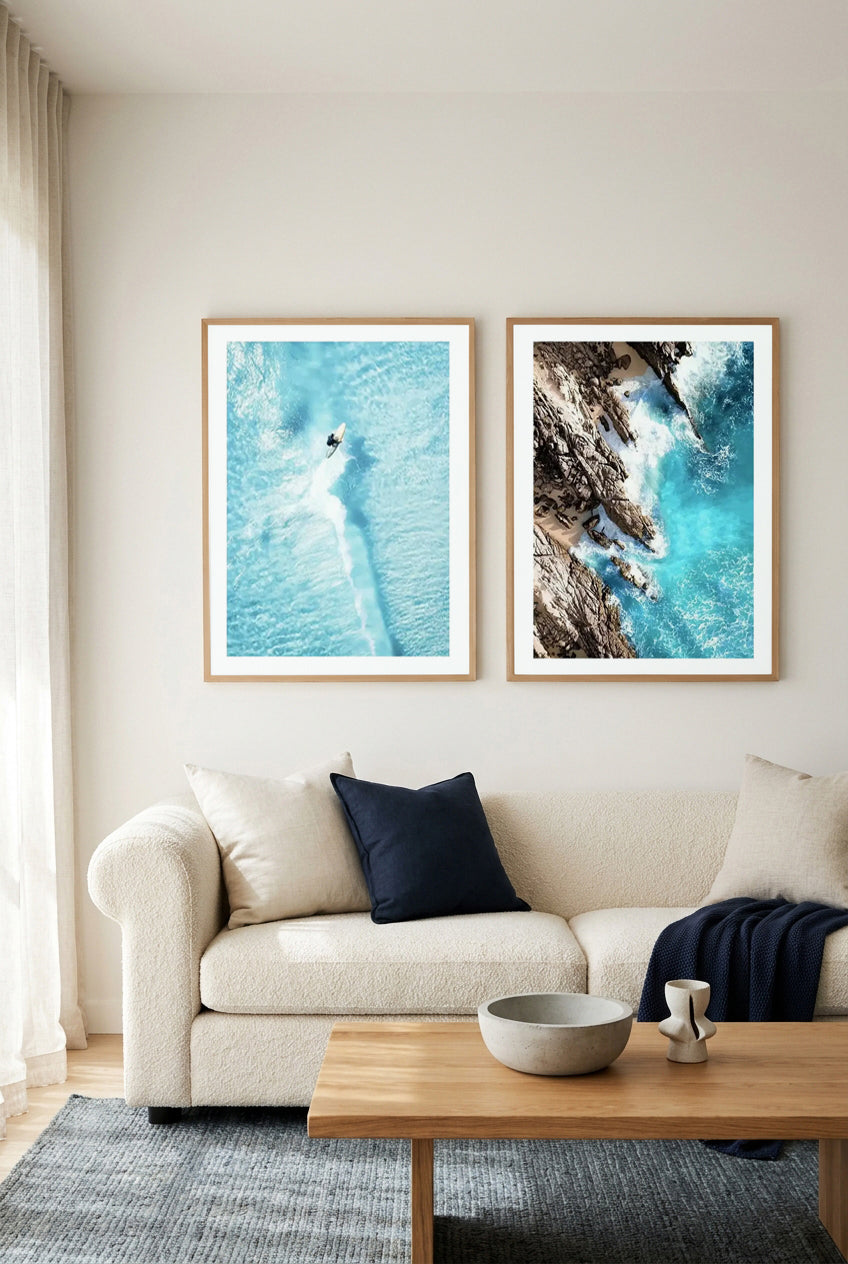 Waves of Esperance & 11 Mile Esperance WA Art Print Set of 2 | Matching Wall Art