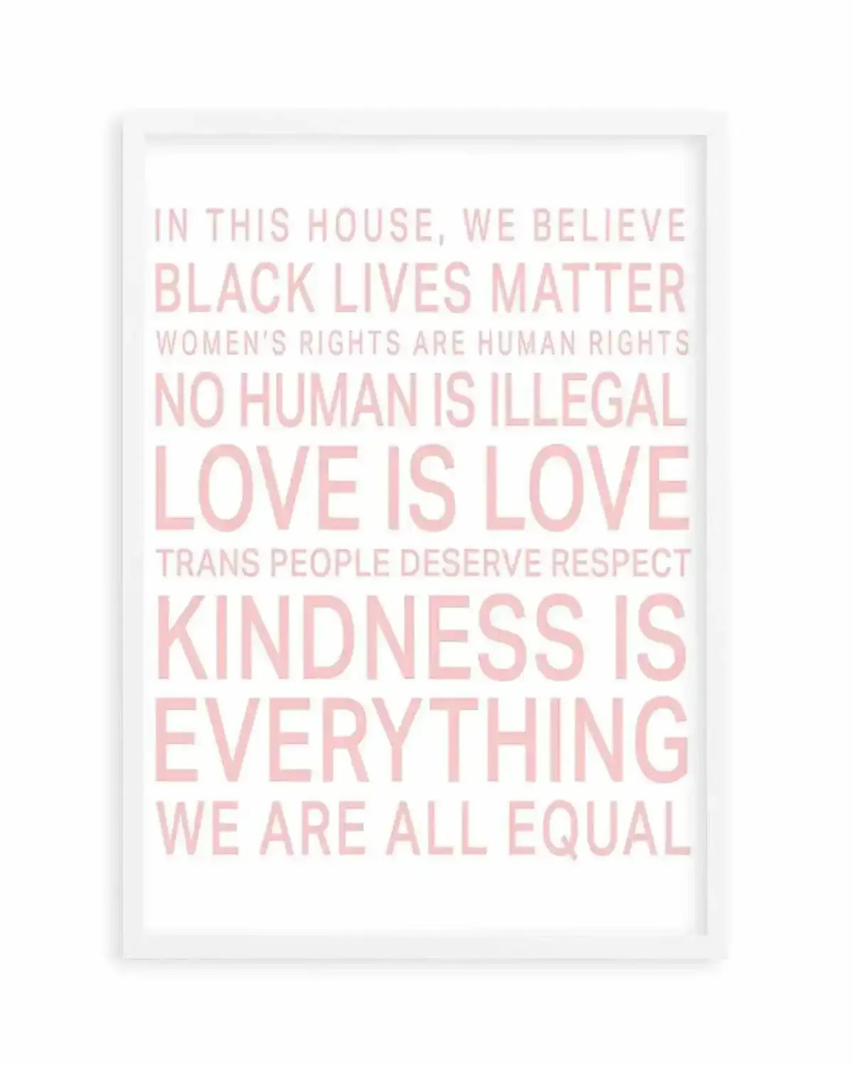 We Are All Equal | 5 Colour Options Art Print from Olive et Oriel where you can shop wallpaper and artworks online