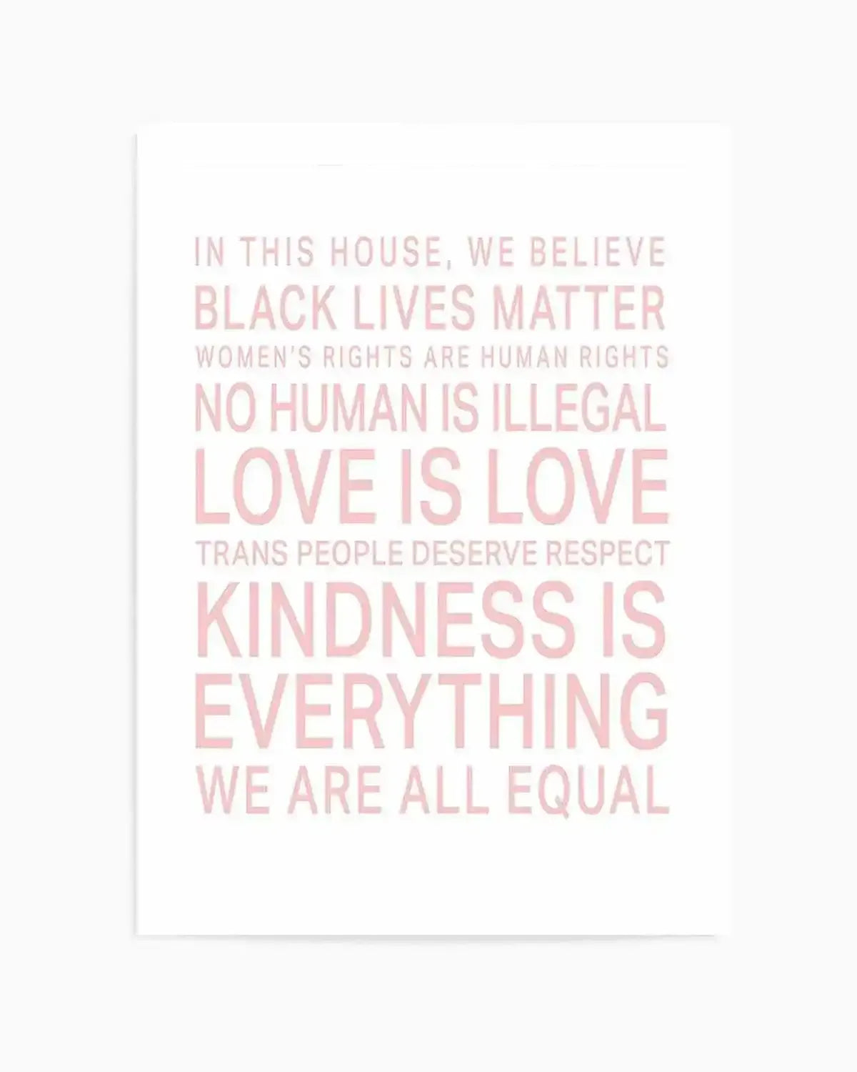 We Are All Equal | 5 Colour Options Art Print from Olive et Oriel where you can shop wallpaper and artworks online