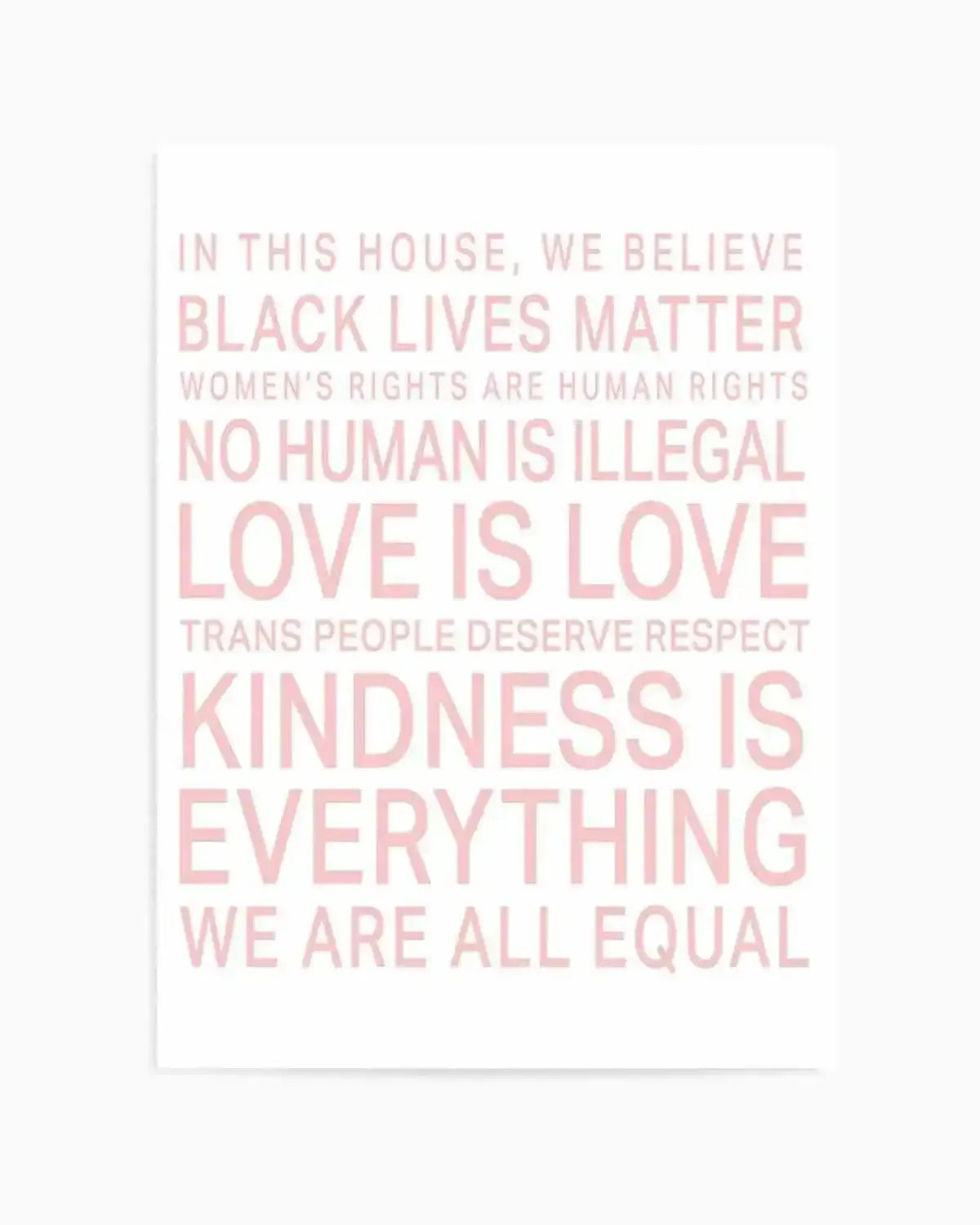 We Are All Equal | 5 Colour Options Art Print from Olive et Oriel where you can shop wallpaper and artworks online