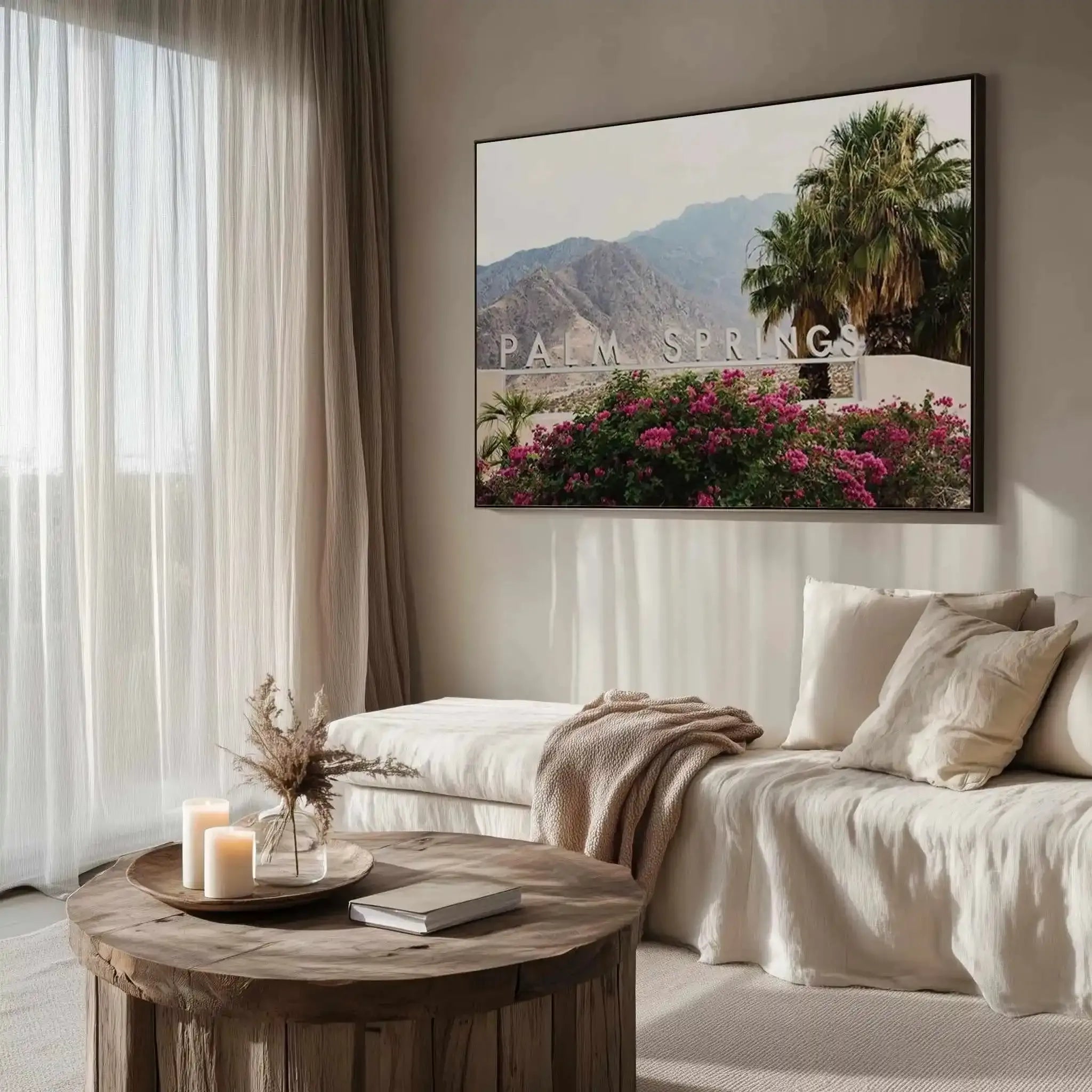 Welcome to Palm Springs | Framed Canvas Art Print from Olive et Oriel where you can shop wallpaper and artworks online