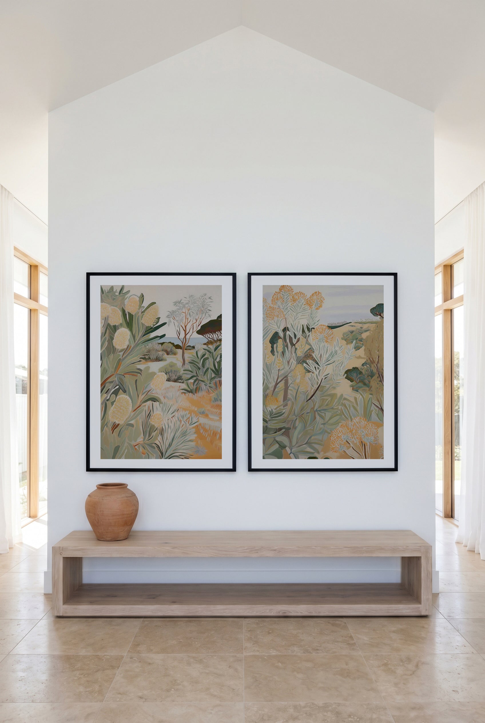West Coast I & II Art Print Set of 2 | Matching Wall Art
