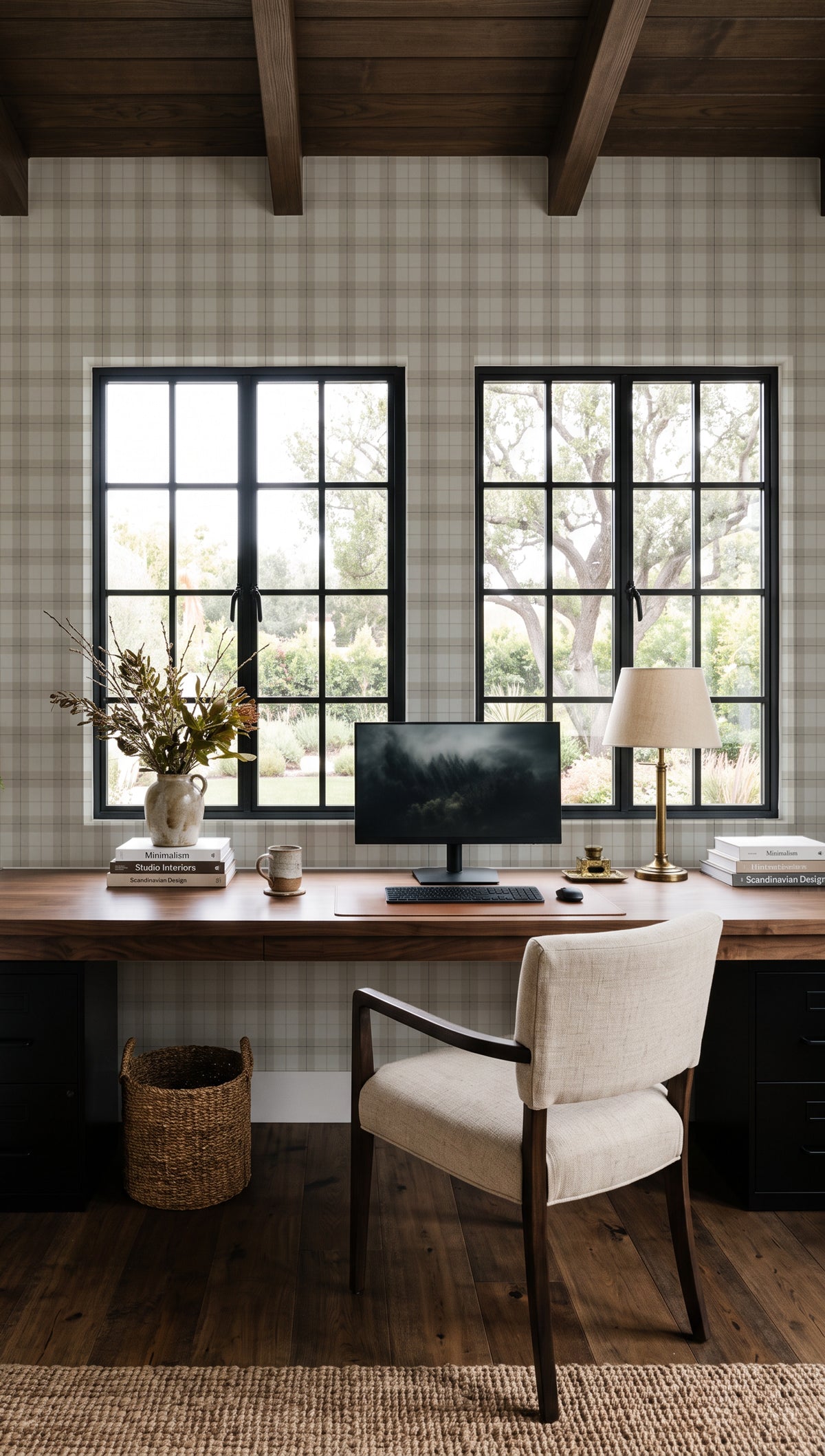 Westbrook Tartan in Grey Wallpaper