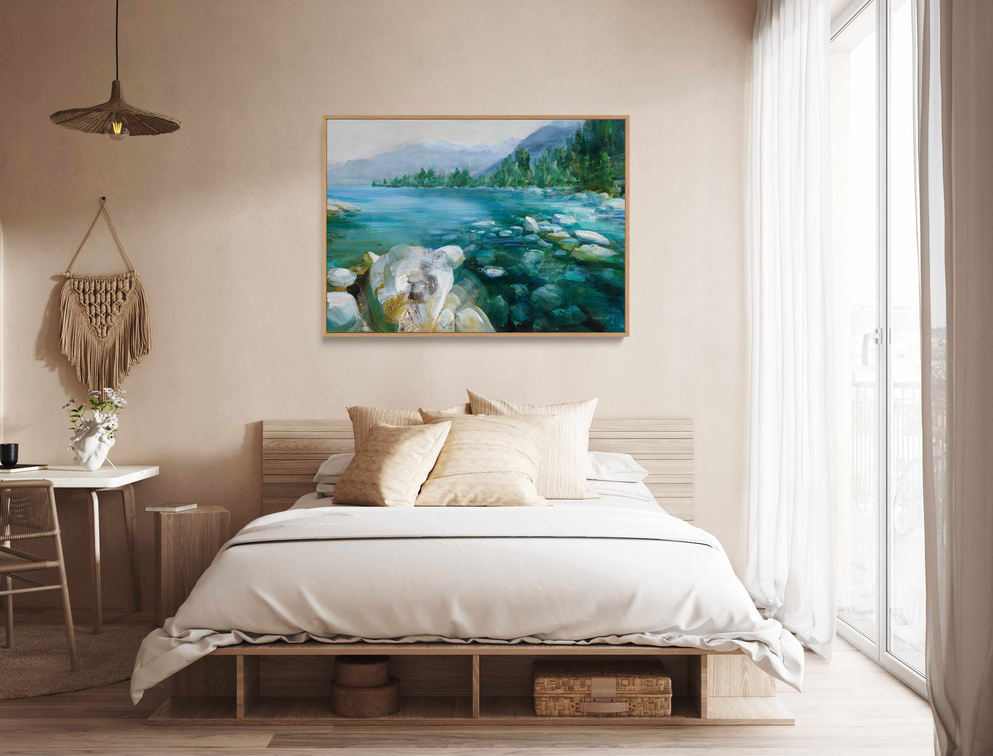 Western Lake IV | Framed Canvas Art Print