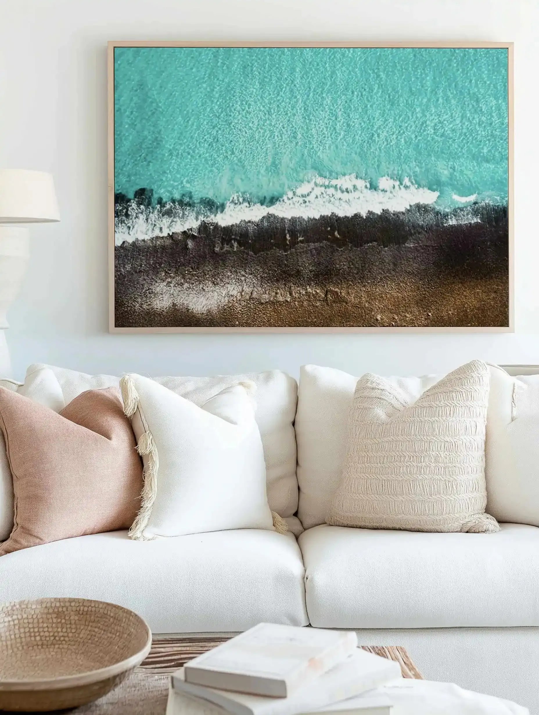 Wests Beach Reef Esperance | Aerial Photo Wall Framed Canvas Art Print from Olive et Oriel where you can shop wallpaper and artworks online