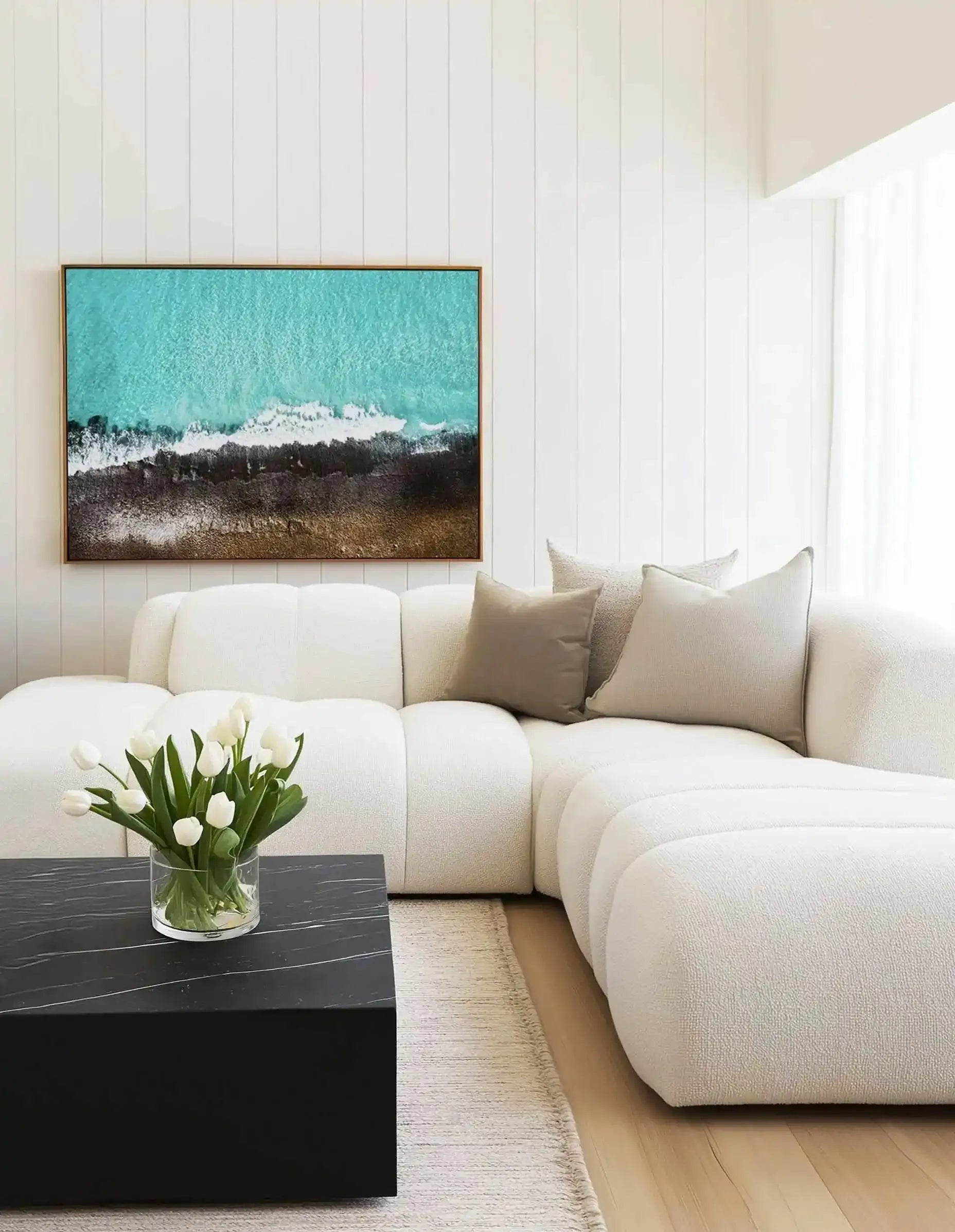 Wests Beach Reef Esperance | Aerial Photo Wall Framed Canvas Art Print from Olive et Oriel where you can shop wallpaper and artworks online