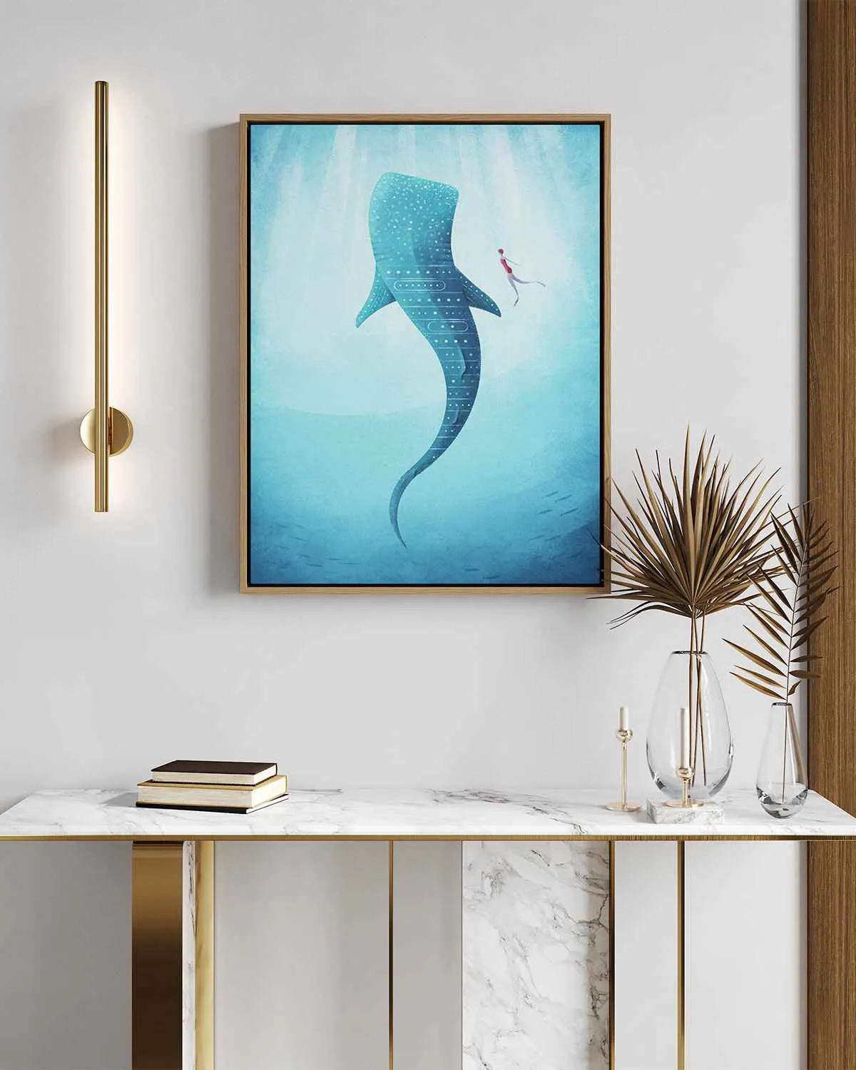 Whale Shark by Henry Rivers | Framed Canvas Art Print from Olive et Oriel where you can shop wallpaper and artworks online