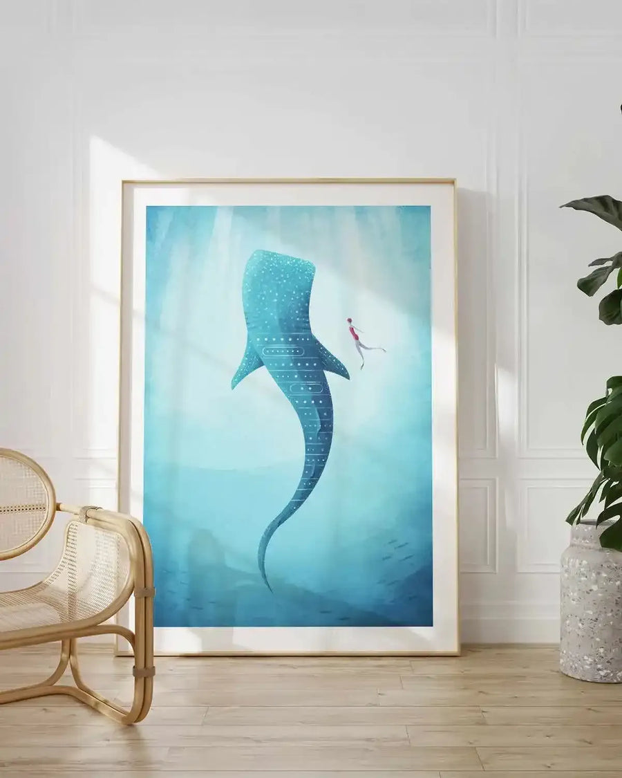 Whale Shark by Henry Rivers Art Print from Olive et Oriel where you can shop wallpaper and artworks online