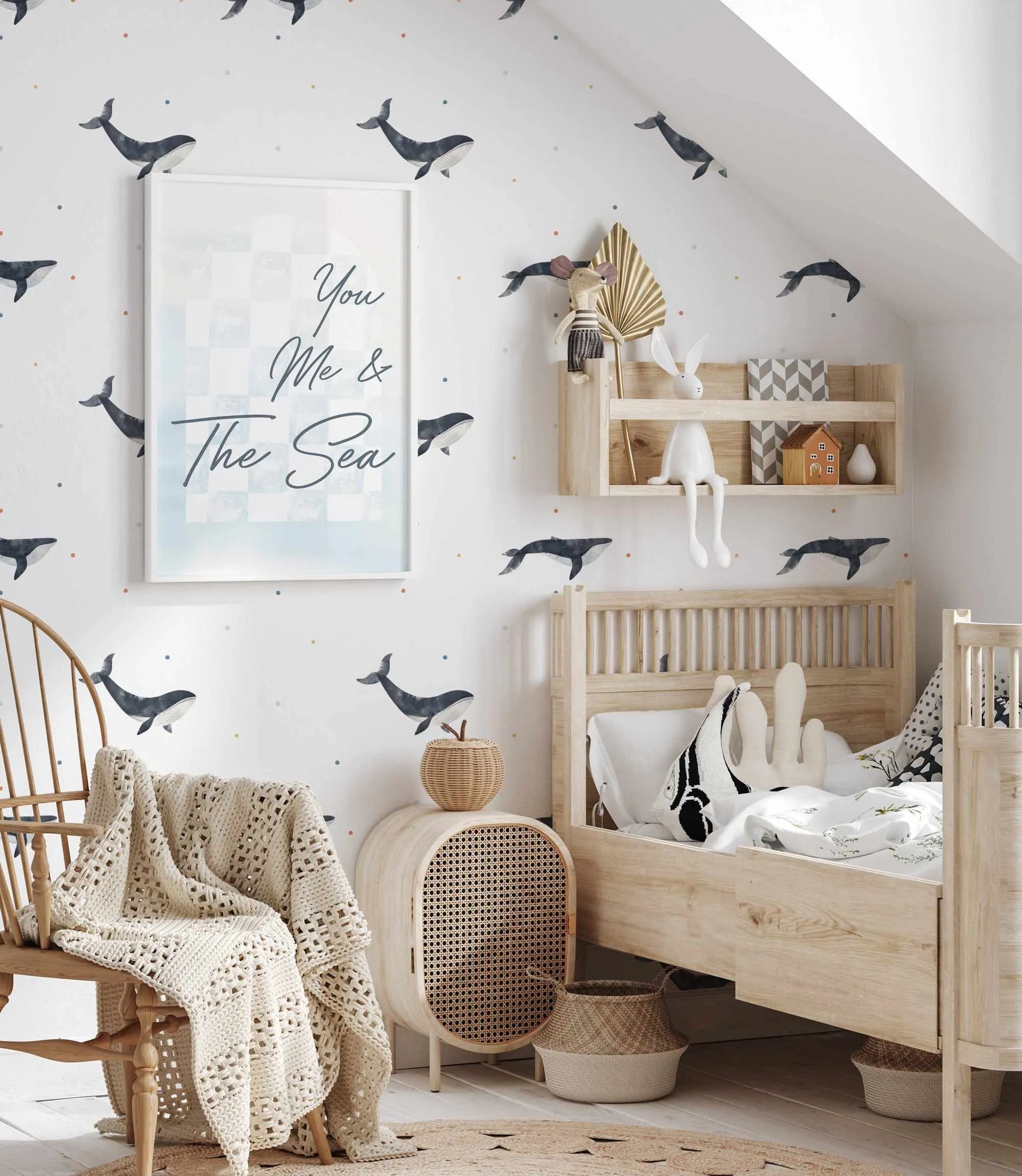 Whale Wallpaper from Olive et Oriel where you can shop wallpaper and artworks online