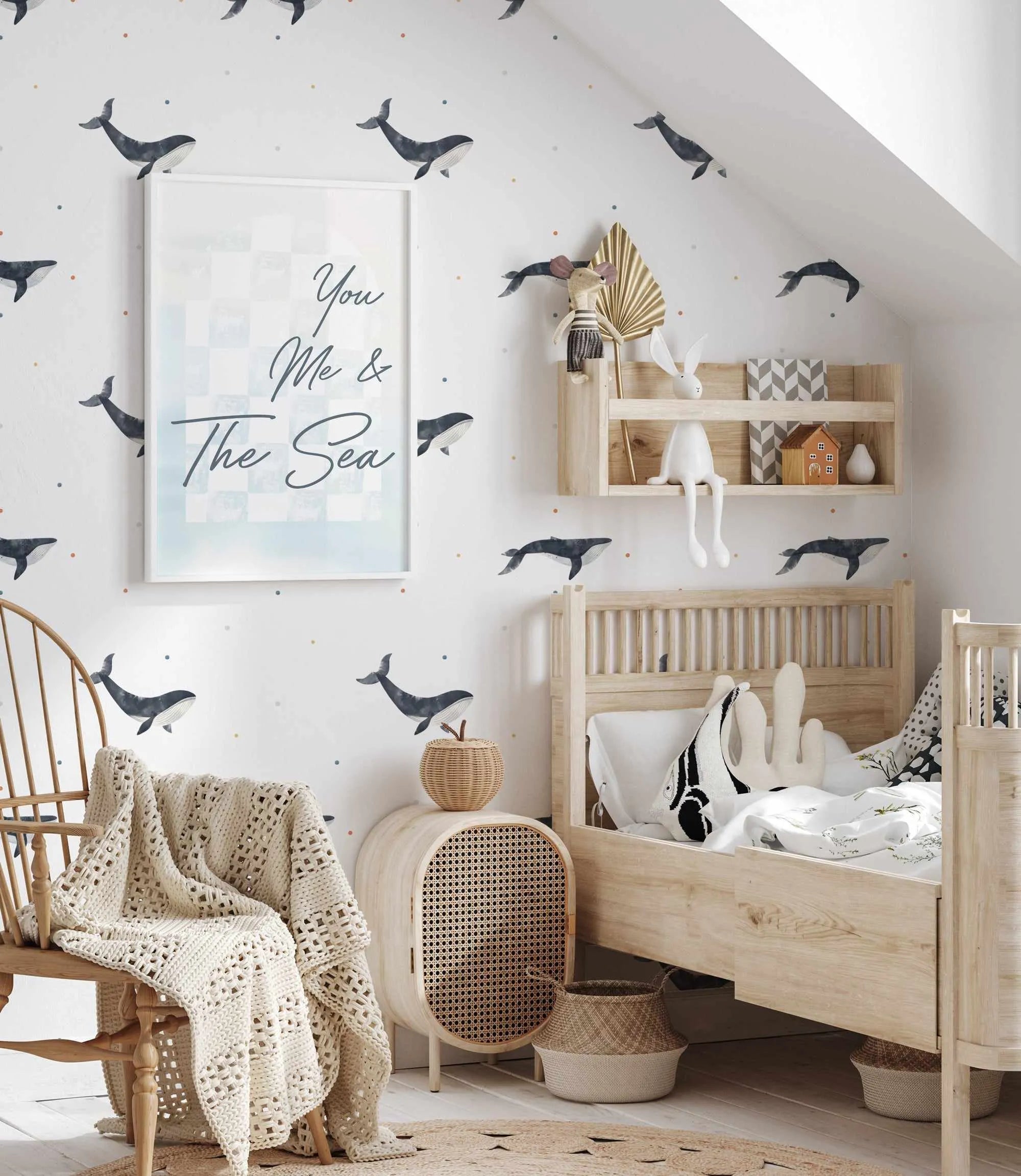 Whale Wallpaper from Olive et Oriel where you can shop wallpaper and artworks online