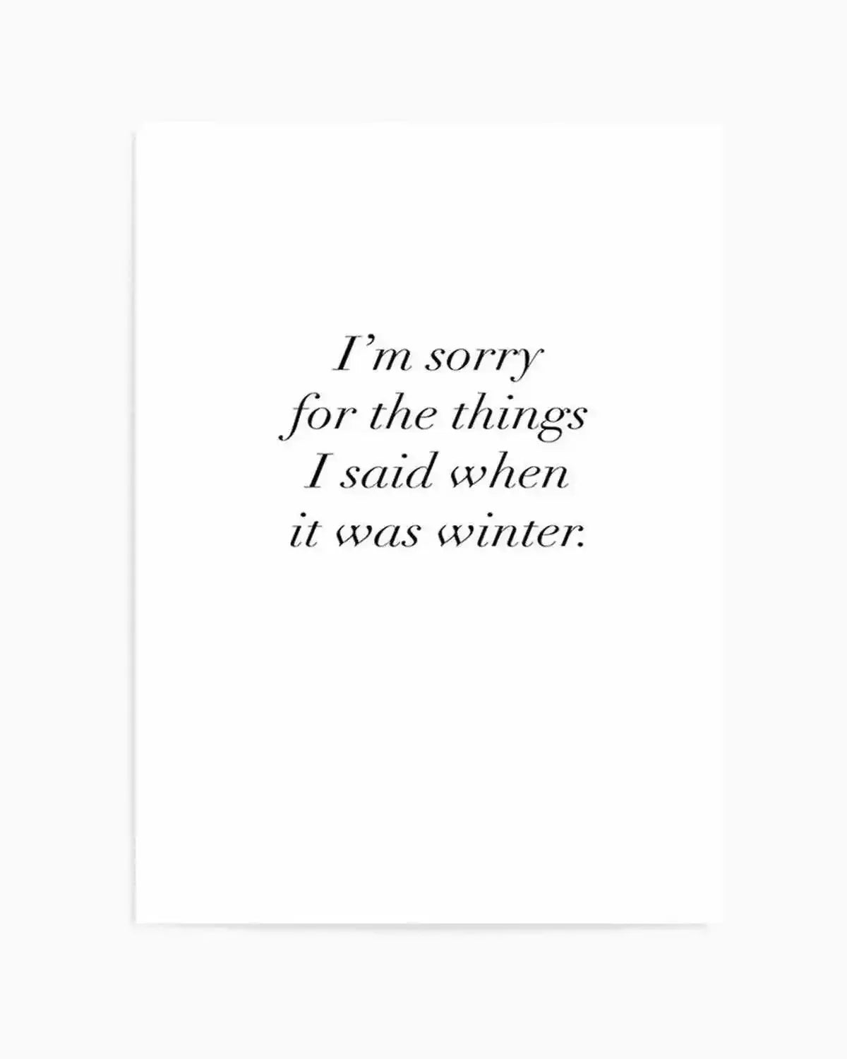 When It Was Winter Art Print from Olive et Oriel where you can shop wallpaper and artworks online