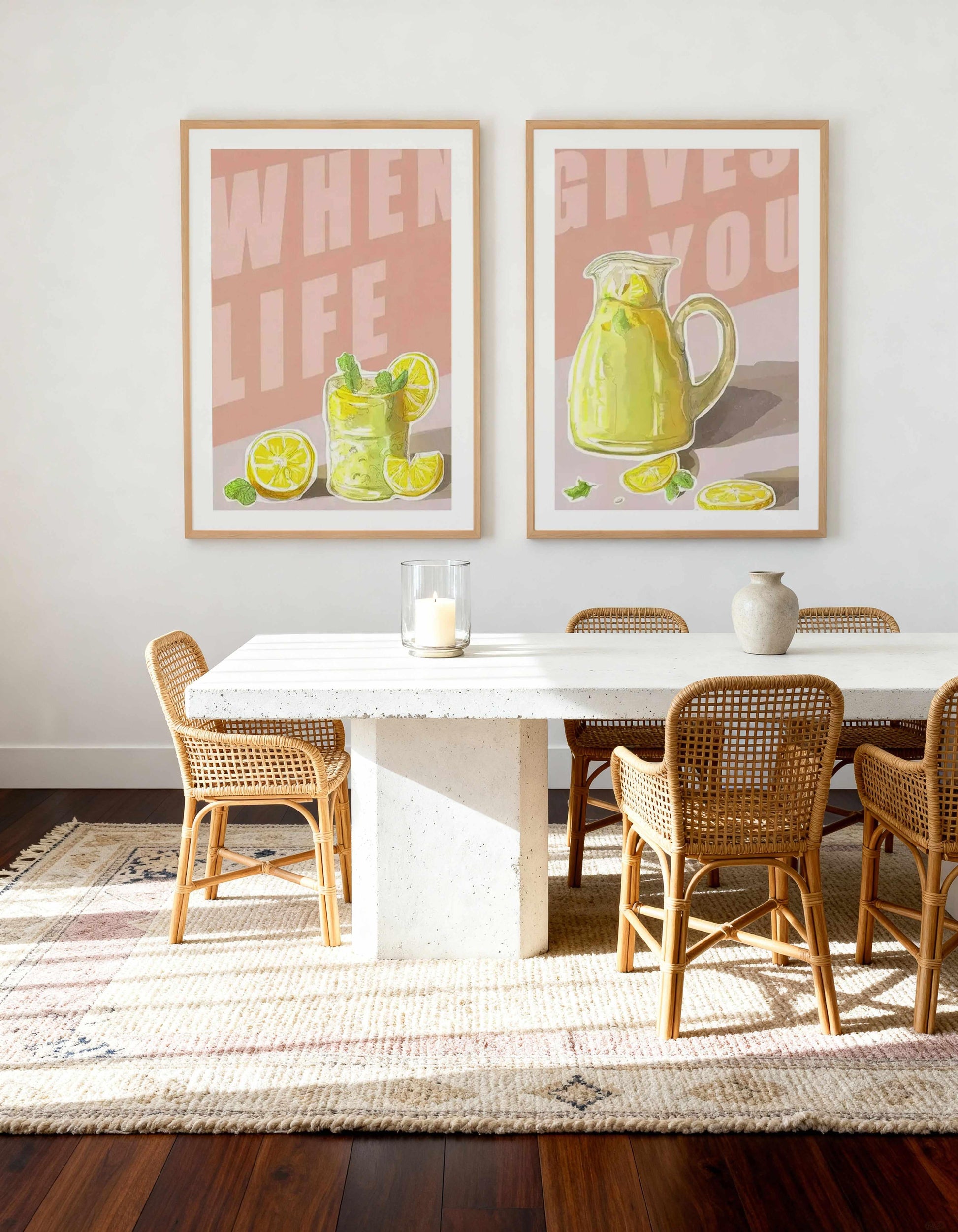 When Life Gives You Lemons I & II Art Print Set of 2 | Matching Wall Art from Olive et Oriel where you can shop wallpaper and artworks online