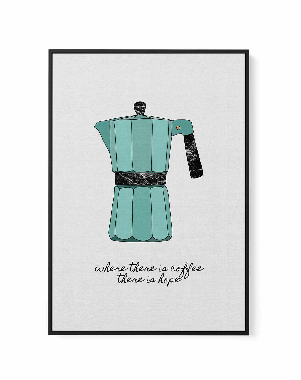 Where There Is Coffee by Orara Studio | Framed Canvas Art Print