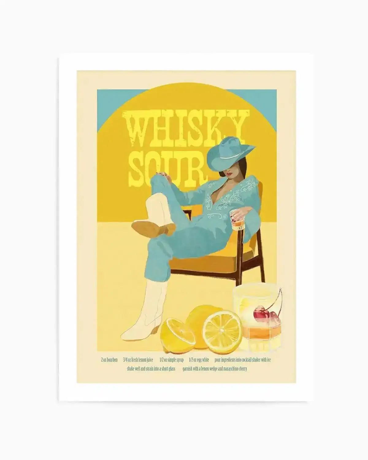 Whisky Sour By Jenny Liz Rome Art Print from Olive et Oriel where you can shop wallpaper and artworks online