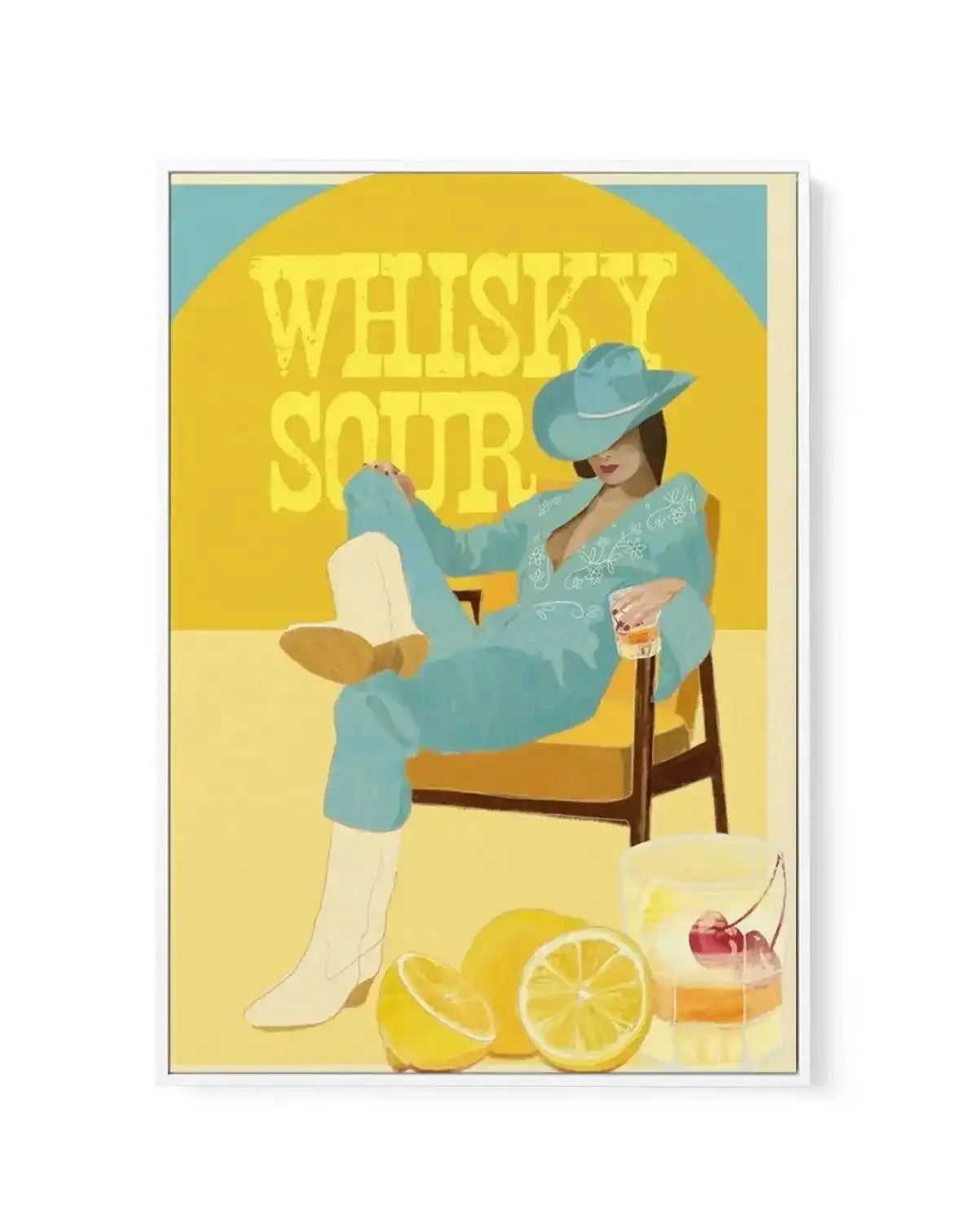Whisky Sour By Jenny Liz Rome | Framed Canvas-CANVAS-You can shop wall art online with Olive et Oriel for everything from abstract art to fun kids wall art. Our beautiful modern art prints and canvas art are available from large canvas prints to wall art paintings and our proudly Australian artwork collection offers only the highest quality framed large wall art and canvas art Australia - You can buy fashion photography prints or Hampton print posters and paintings on canvas from Olive et Oriel 