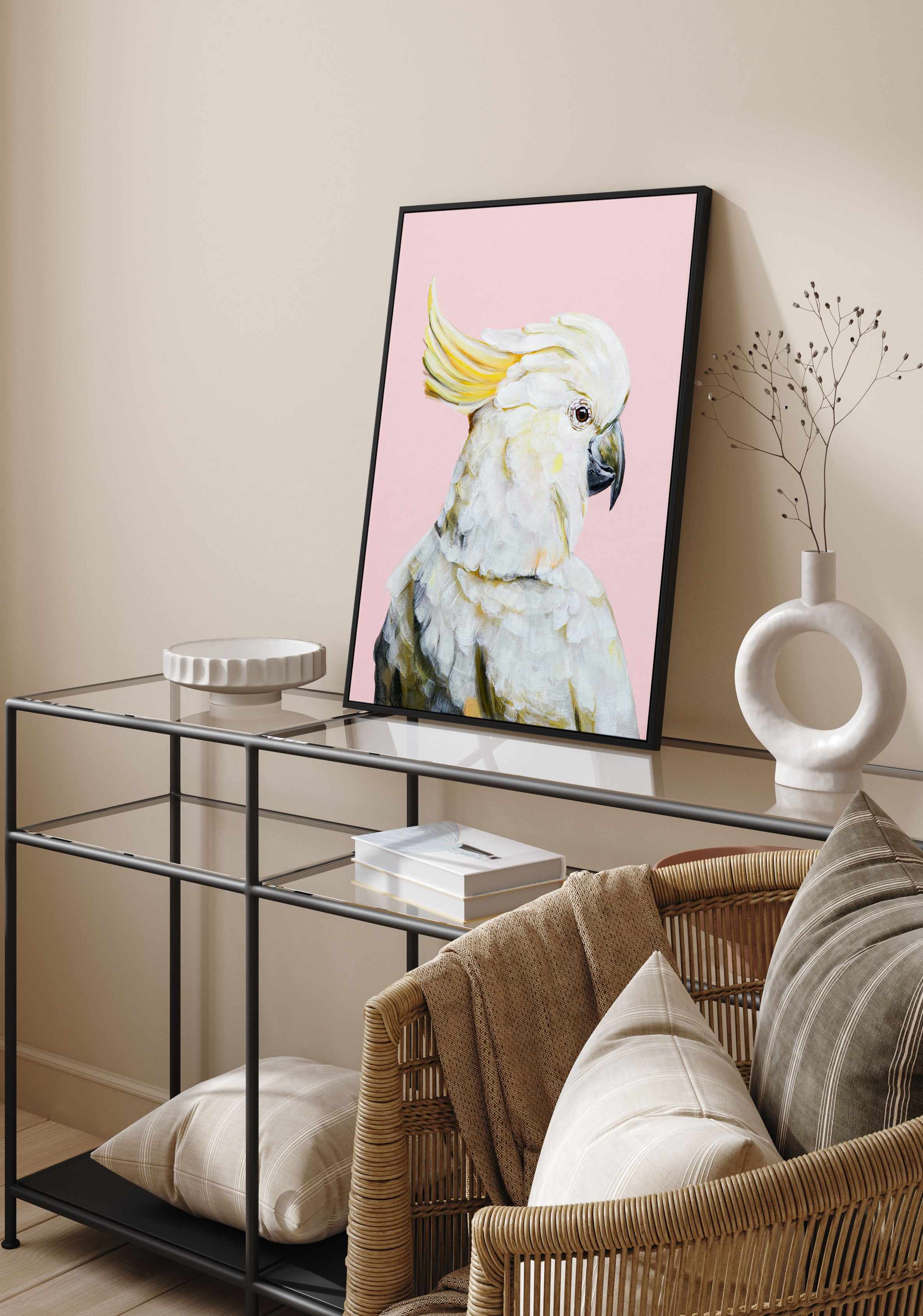 White Cockatoo II by Heylie Morris | Framed Canvas Art Print