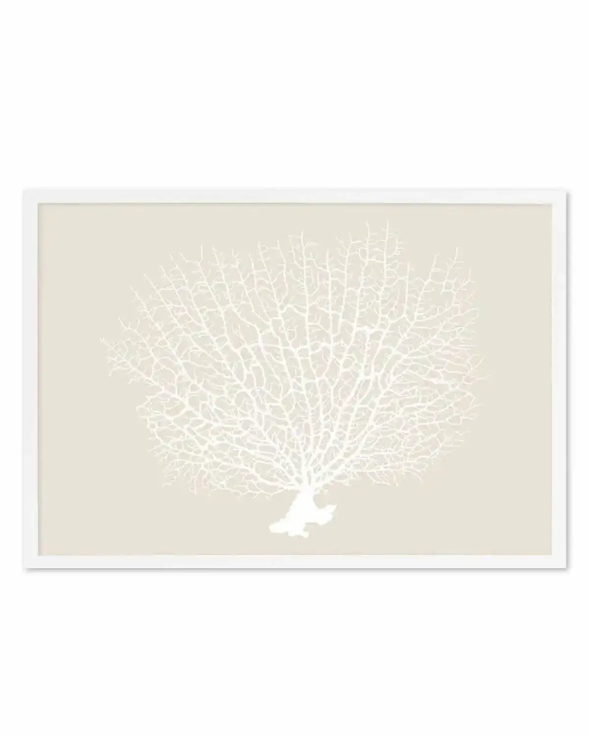 White Coral On Beige Art Print from Olive et Oriel where you can shop wallpaper and artworks online