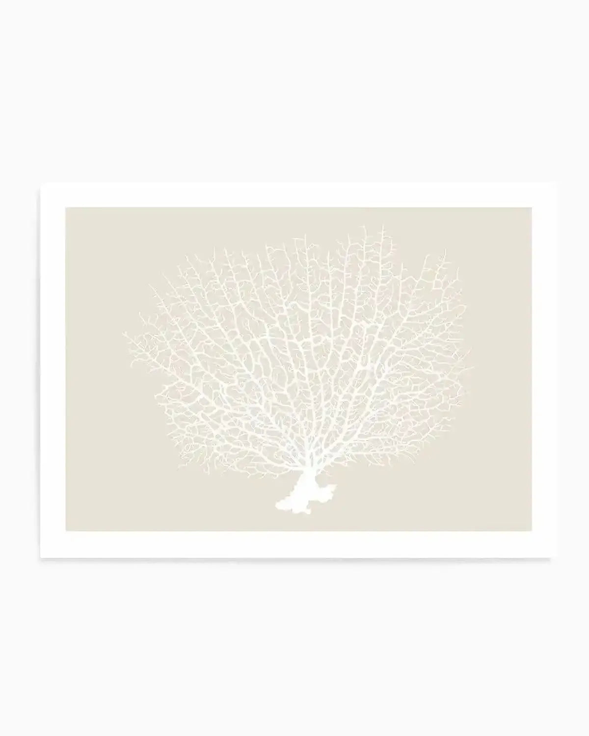 White Coral On Beige Art Print from Olive et Oriel where you can shop wallpaper and artworks online
