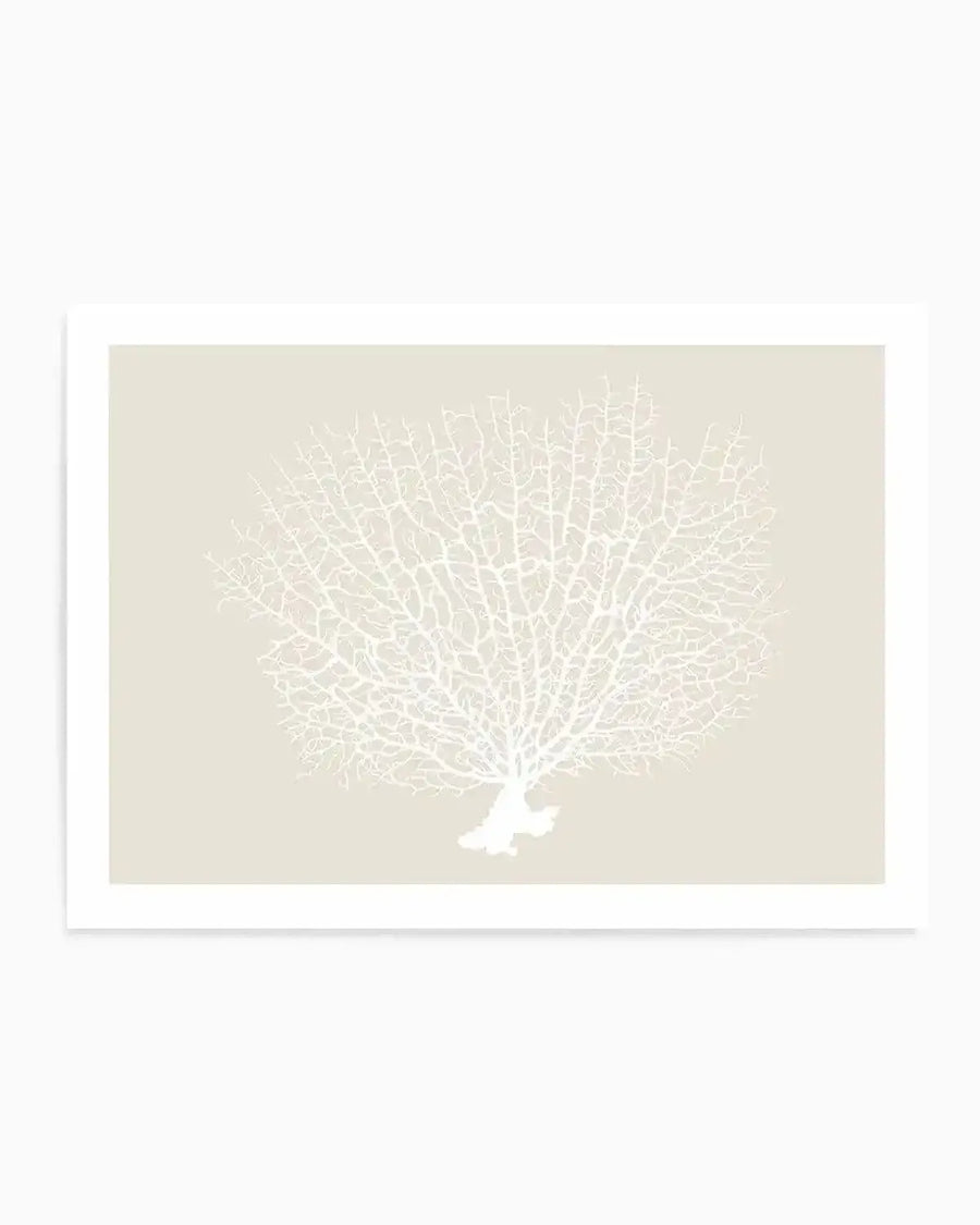 White Coral On Beige Art Print from Olive et Oriel where you can shop wallpaper and artworks online
