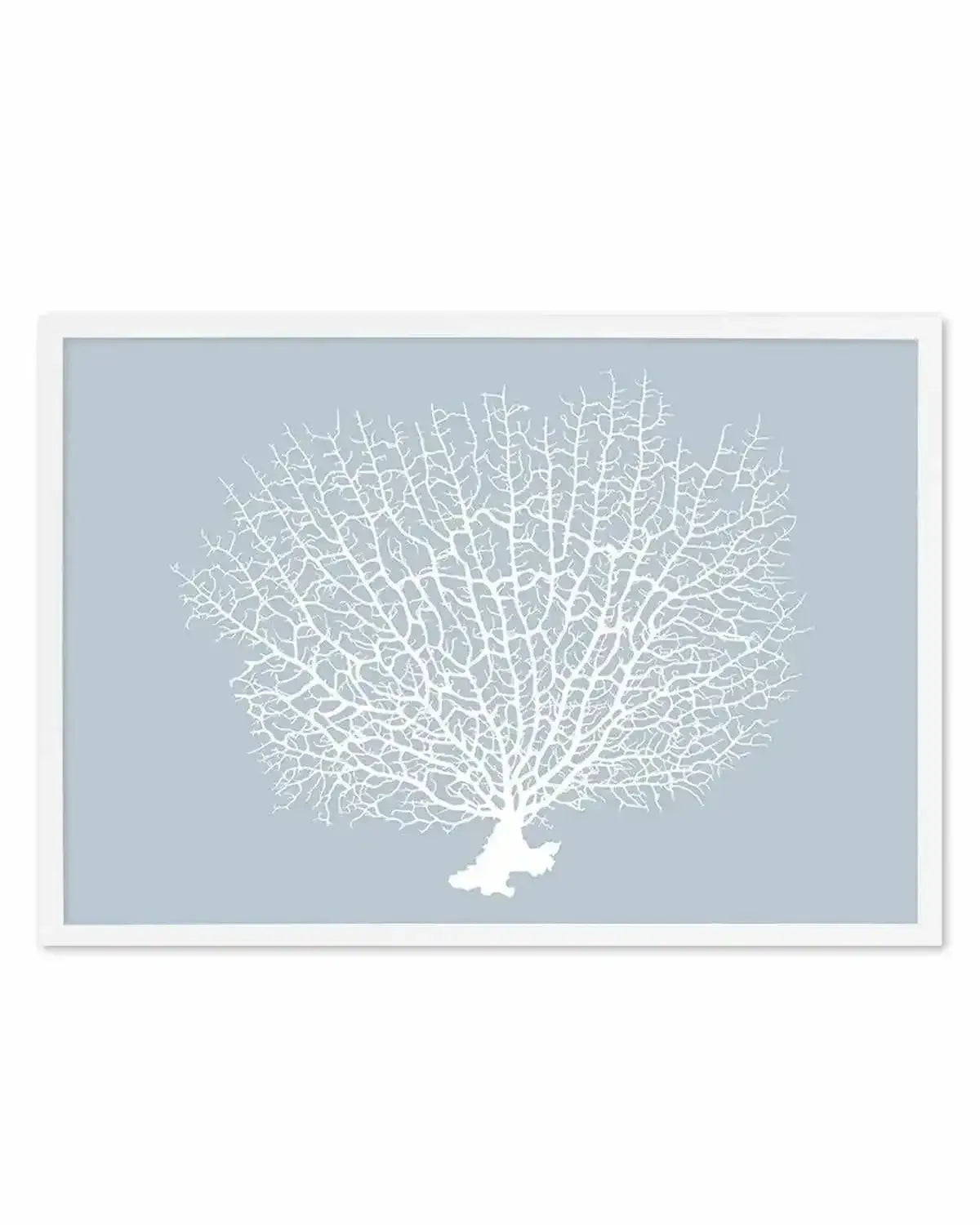 White Coral On Blue Art Print from Olive et Oriel where you can shop wallpaper and artworks online