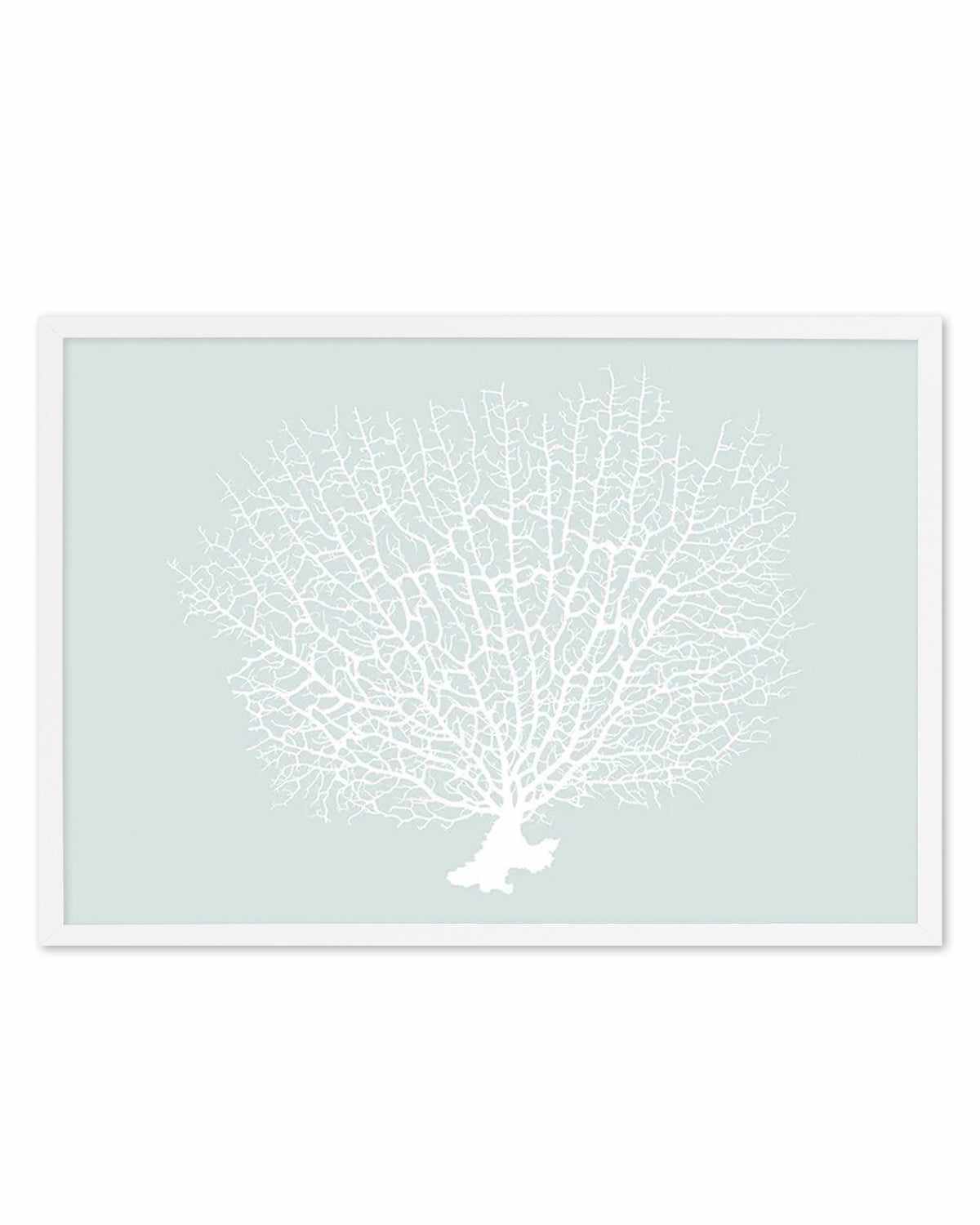 White Coral On Mint Art Print