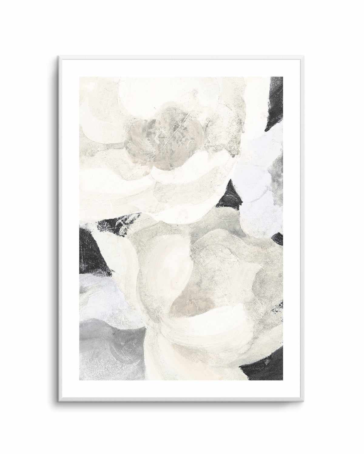 White Flowers on Black | Art Print