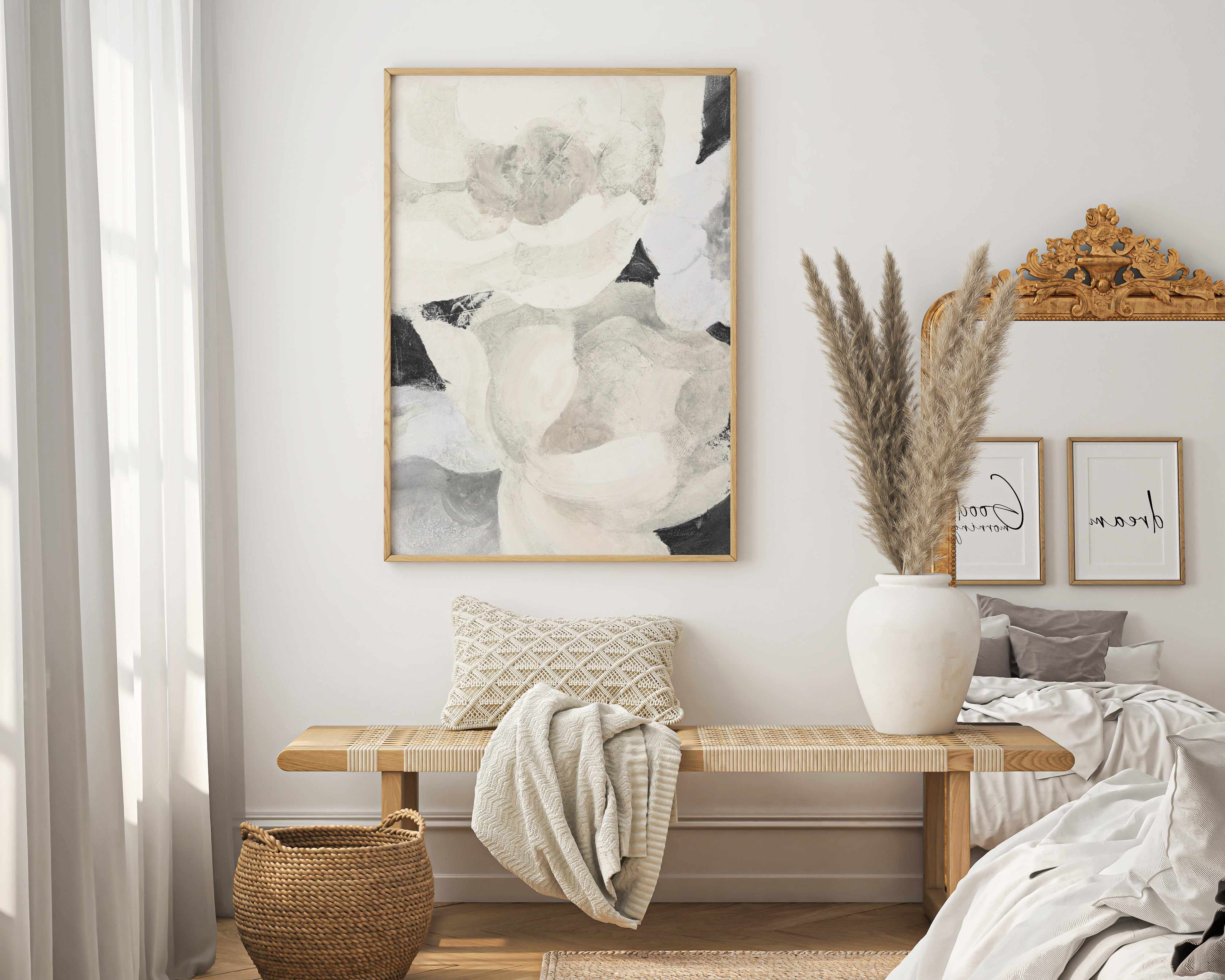 White Flowers on Black | Art Print