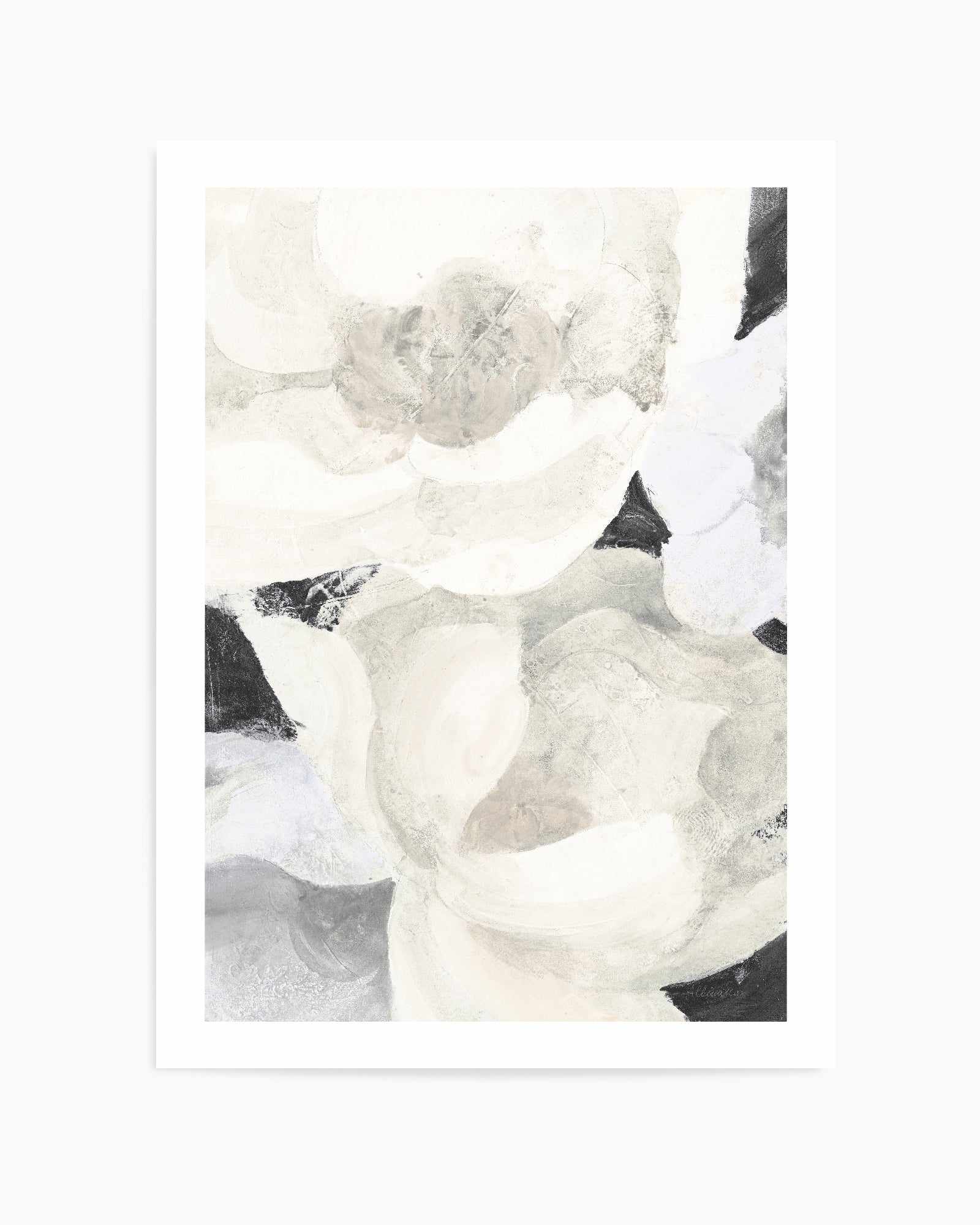 White Flowers on Black | Art Print