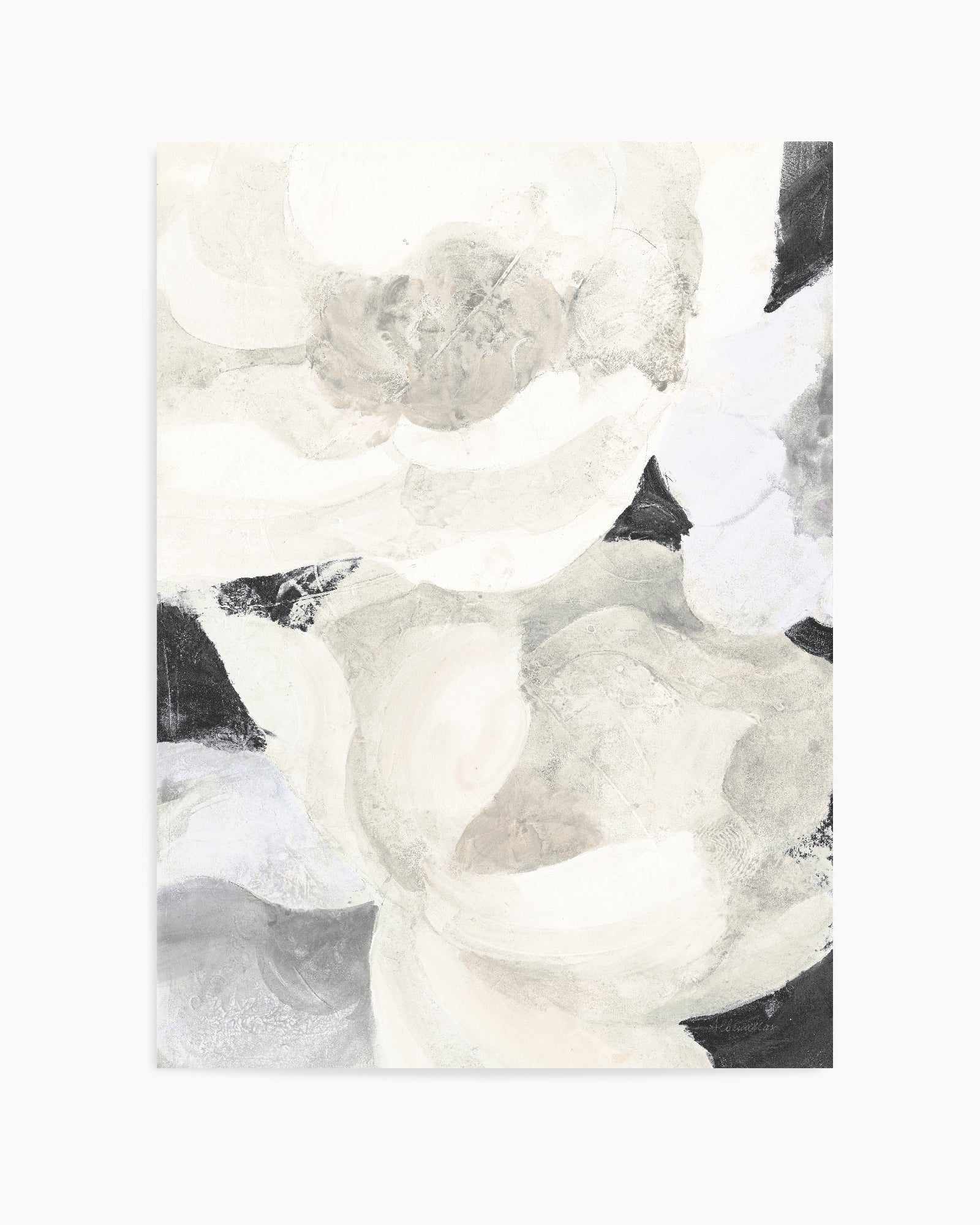 White Flowers on Black | Art Print