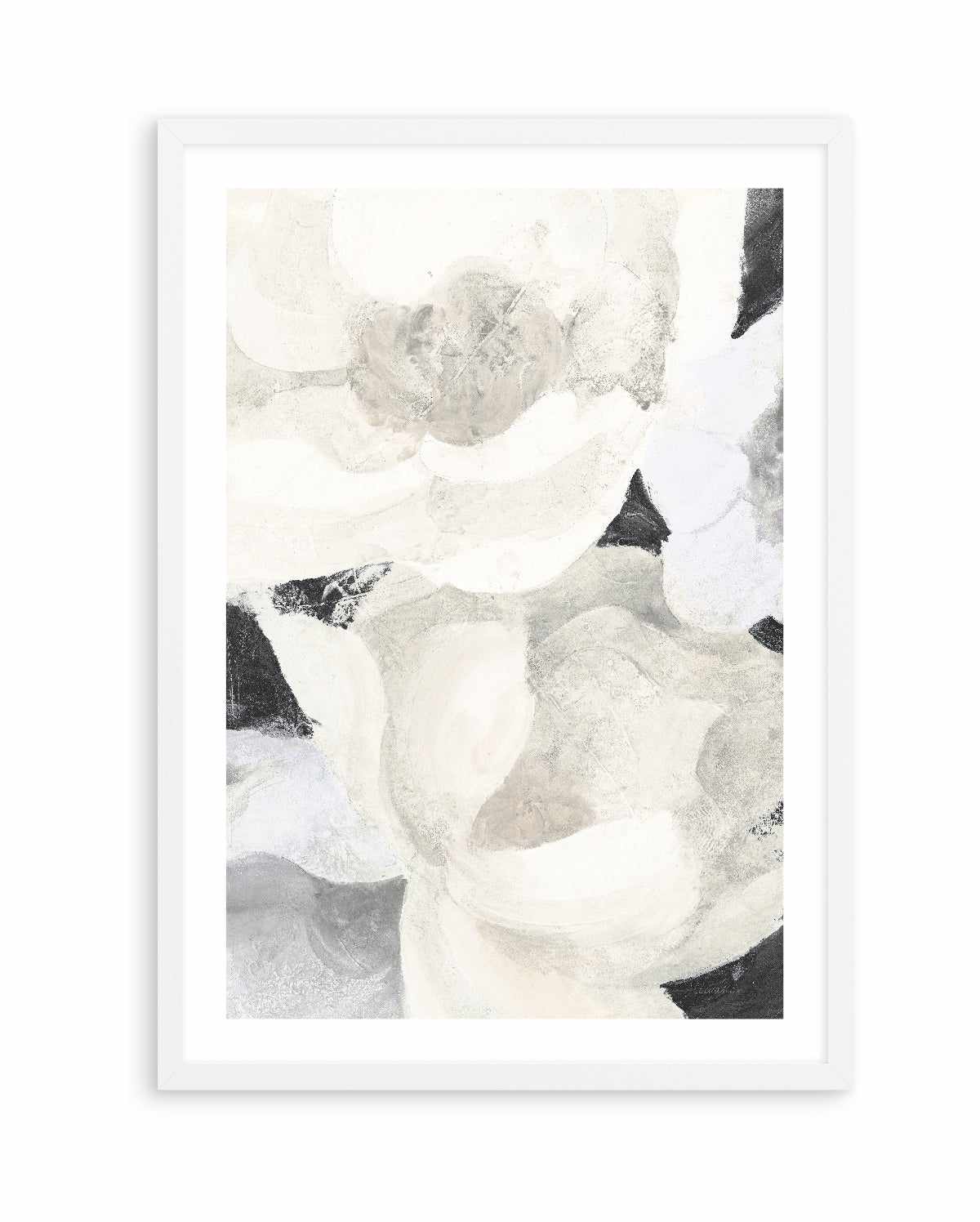 White Flowers on Black | Art Print