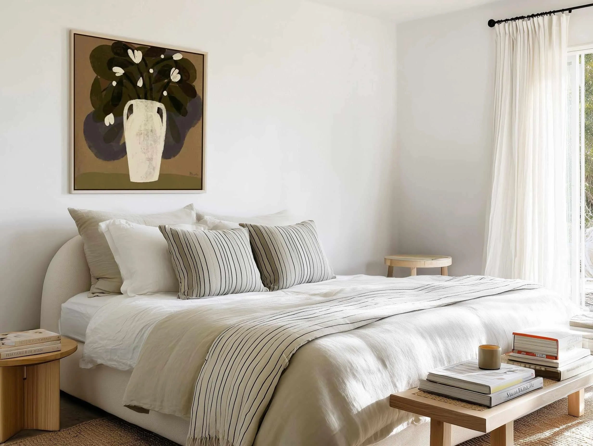 White Flowers by Marco Marella | Framed Canvas Art Print from Olive et Oriel where you can shop wallpaper and artworks online