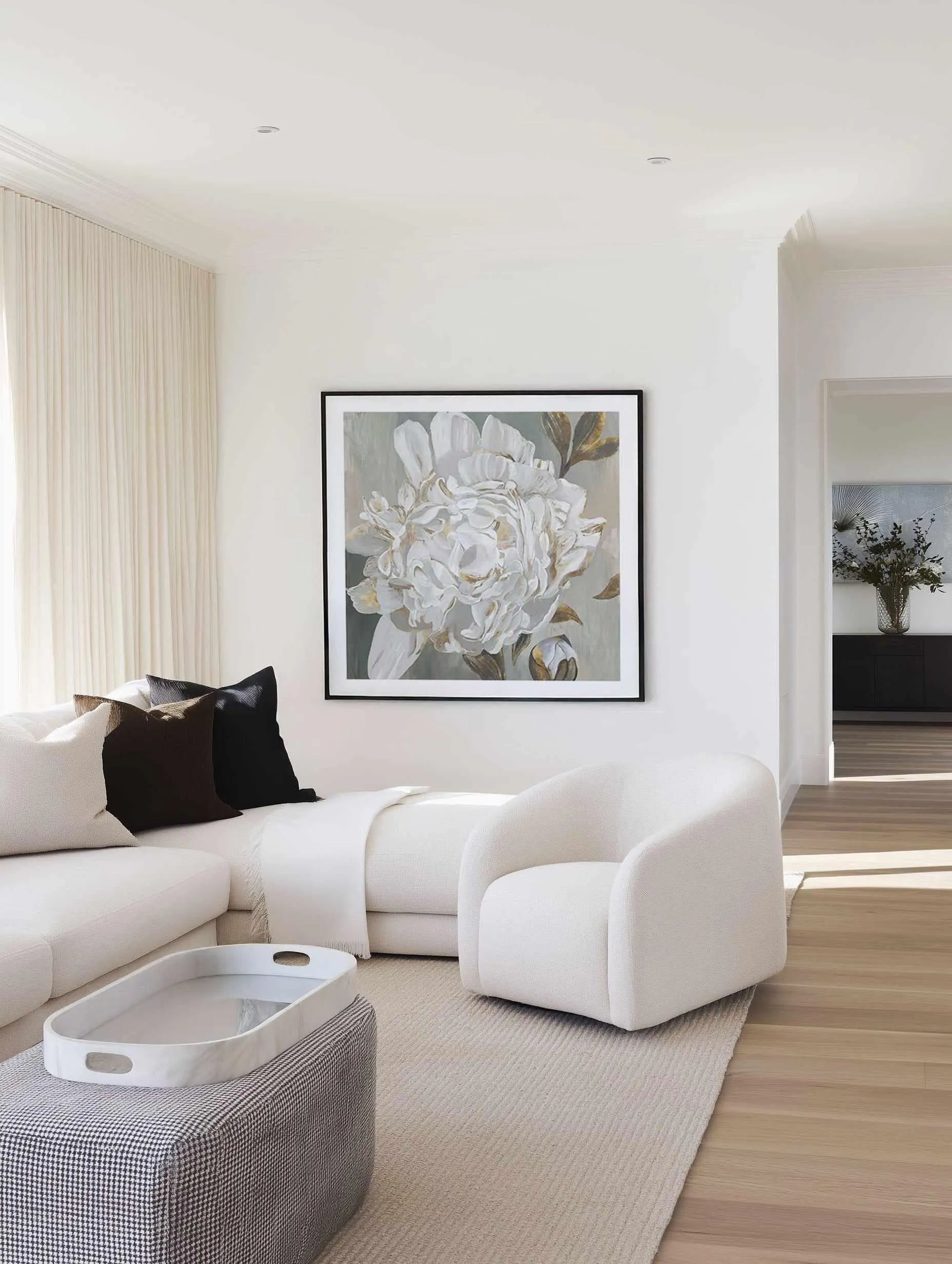 White Foliole Art Print from Olive et Oriel where you can shop wallpaper and artworks online