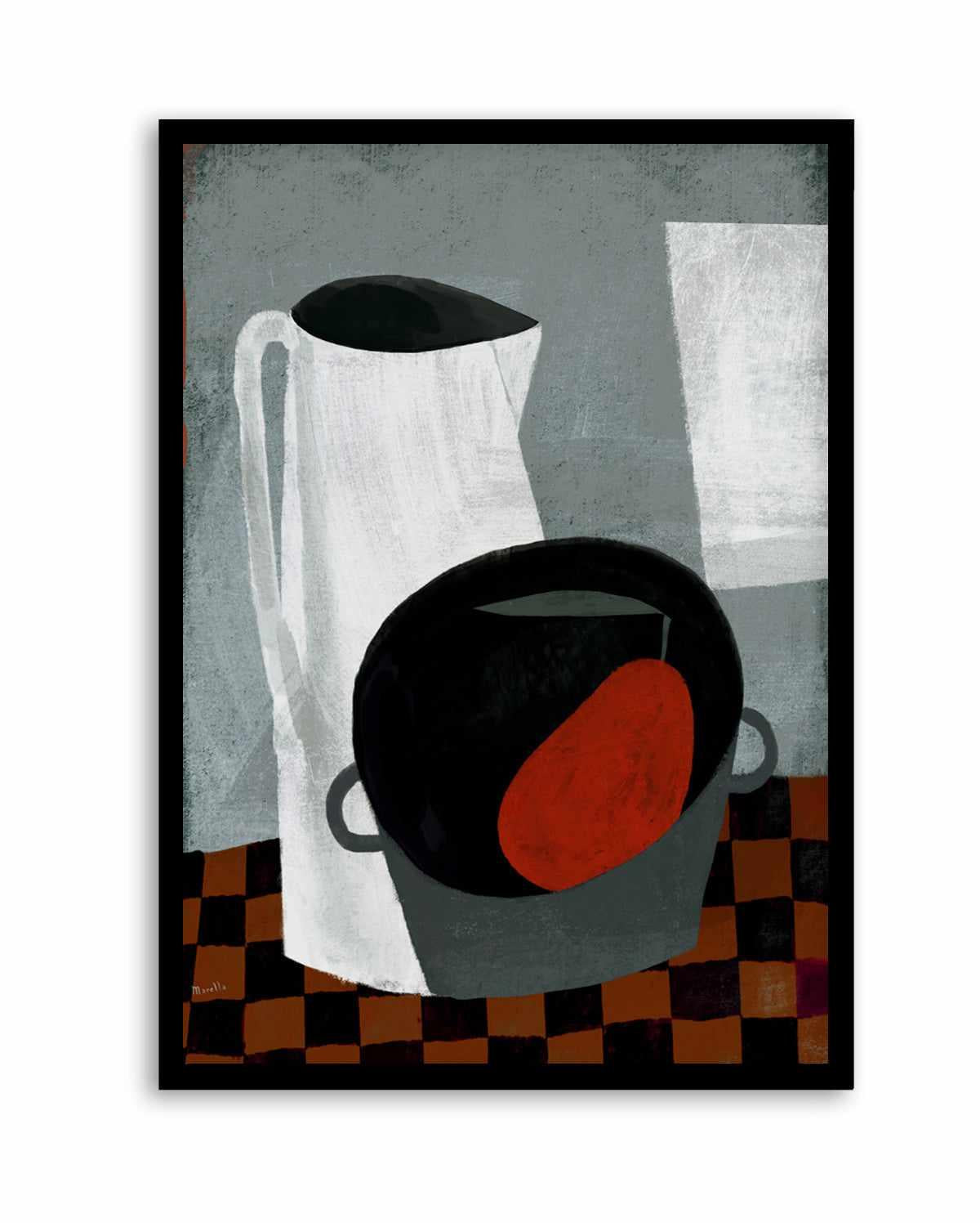 White Jug and Red Pear by Marco Marella | Art Print from Olive et Oriel where you can shop wallpaper and artworks online