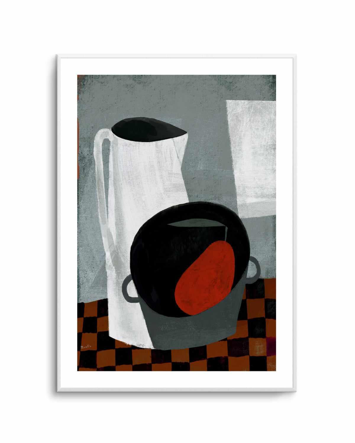White Jug and Red Pear by Marco Marella | Art Print from Olive et Oriel where you can shop wallpaper and artworks online