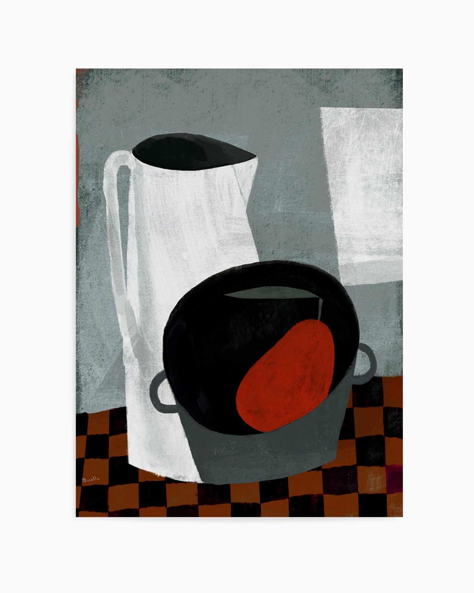 White Jug and Red Pear by Marco Marella | Art Print from Olive et Oriel where you can shop wallpaper and artworks online