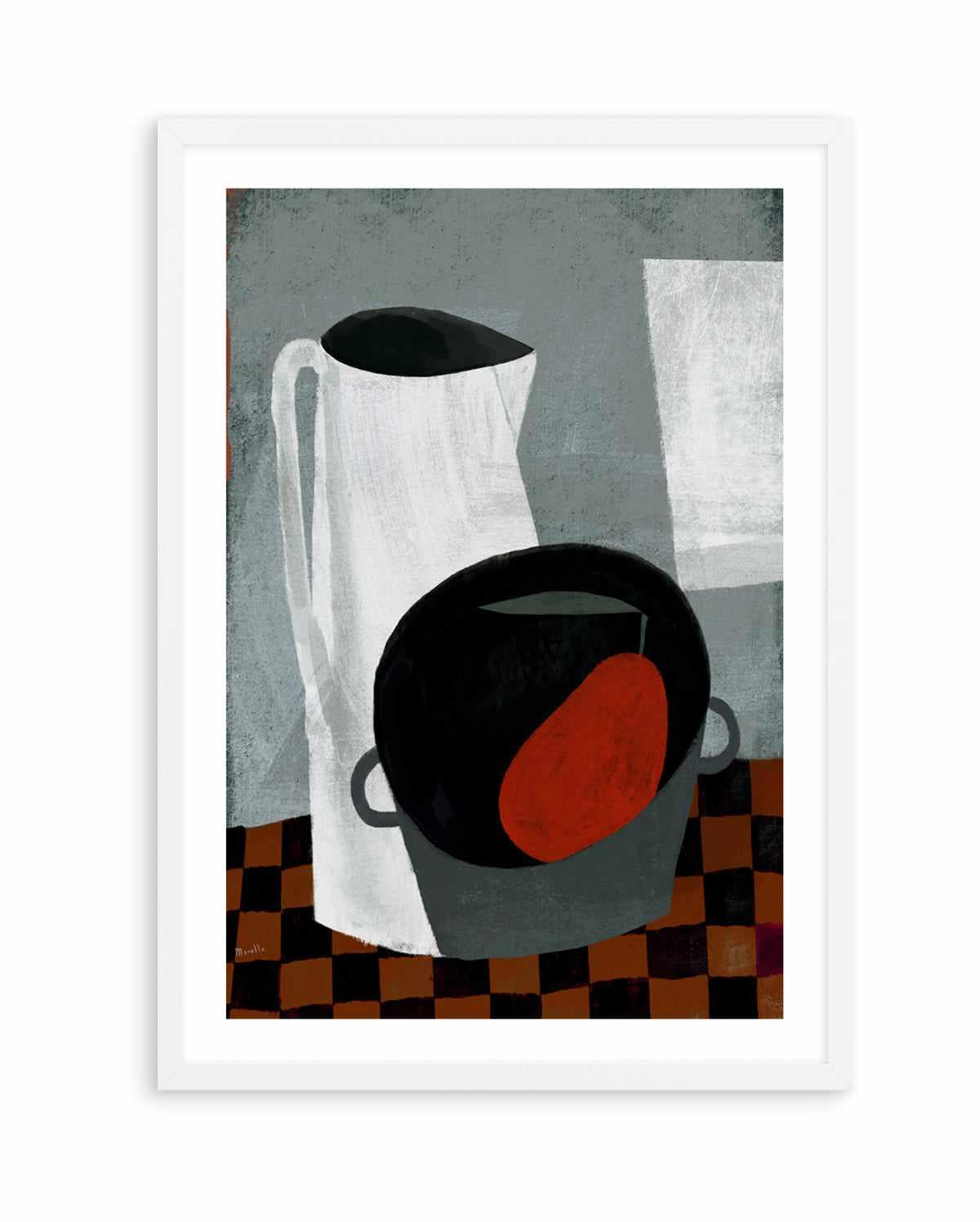 White Jug and Red Pear by Marco Marella | Art Print from Olive et Oriel where you can shop wallpaper and artworks online