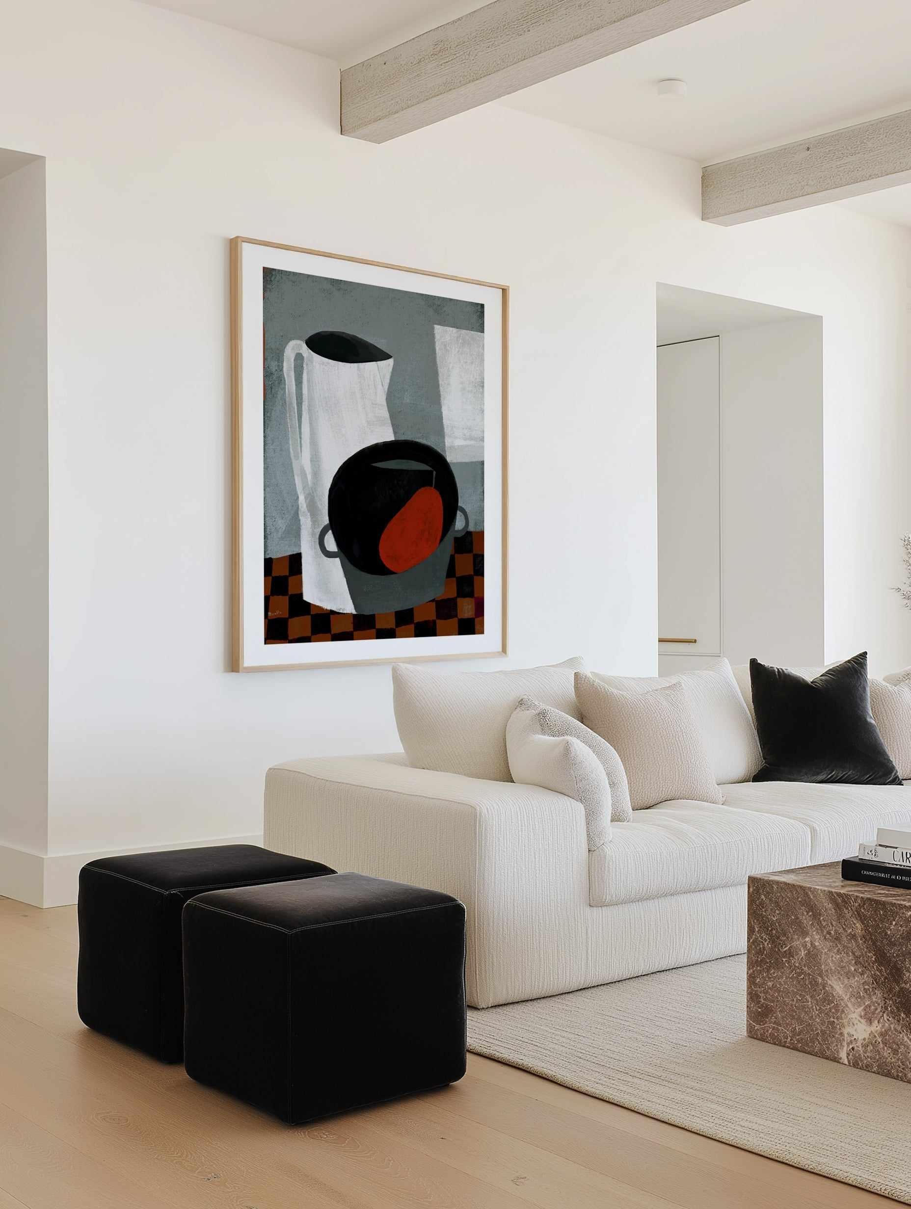 White Jug and Red Pear by Marco Marella | Art Print from Olive et Oriel where you can shop wallpaper and artworks online