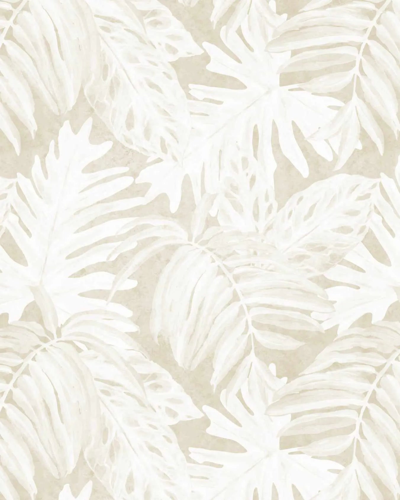 White Luxe Palm Wallpaper in Sand from Olive et Oriel where you can shop wallpaper and artworks online