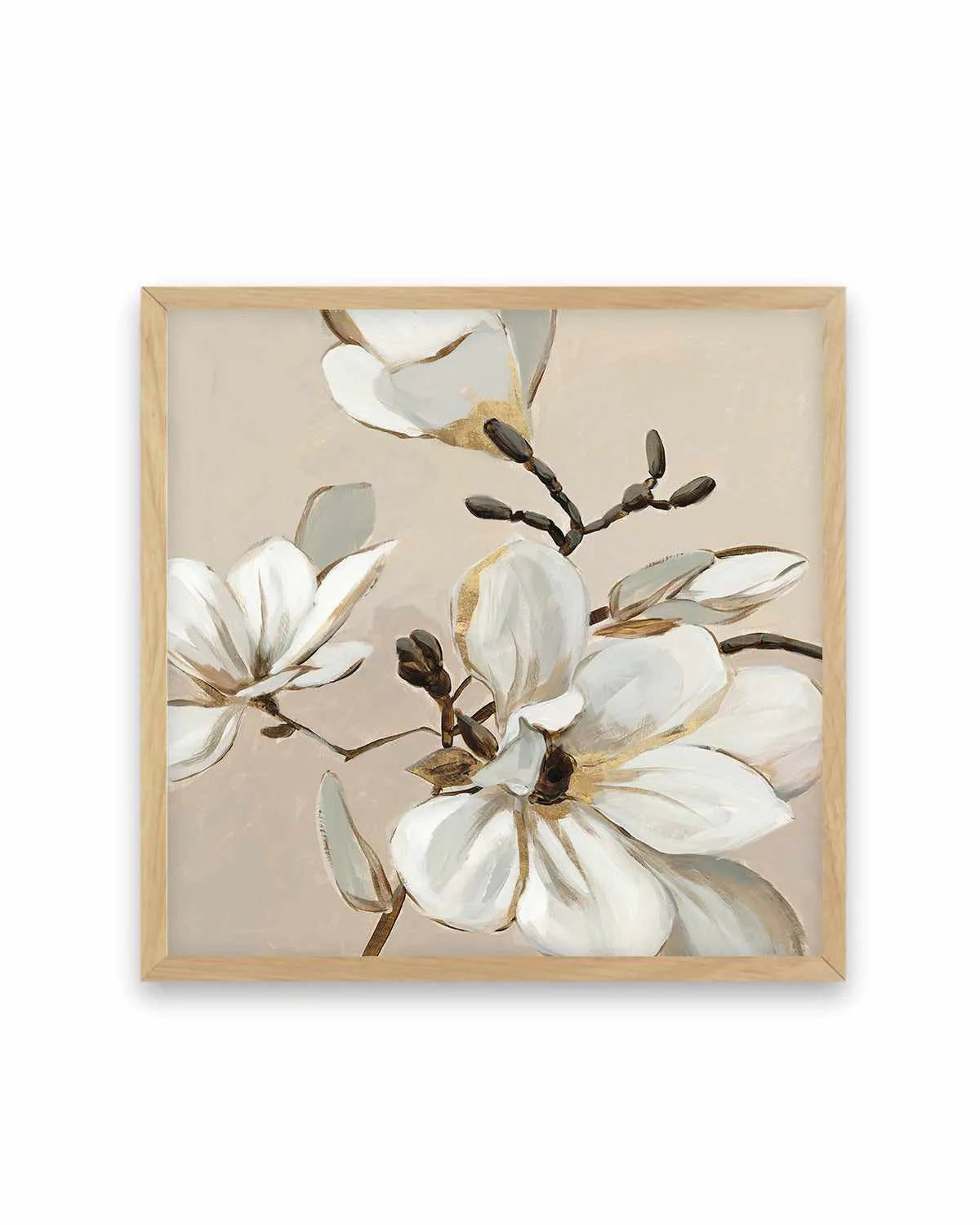 White Magnolia Branch I Art Print from Olive et Oriel where you can shop wallpaper and artworks online