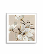 White Magnolia Branch I Art Print