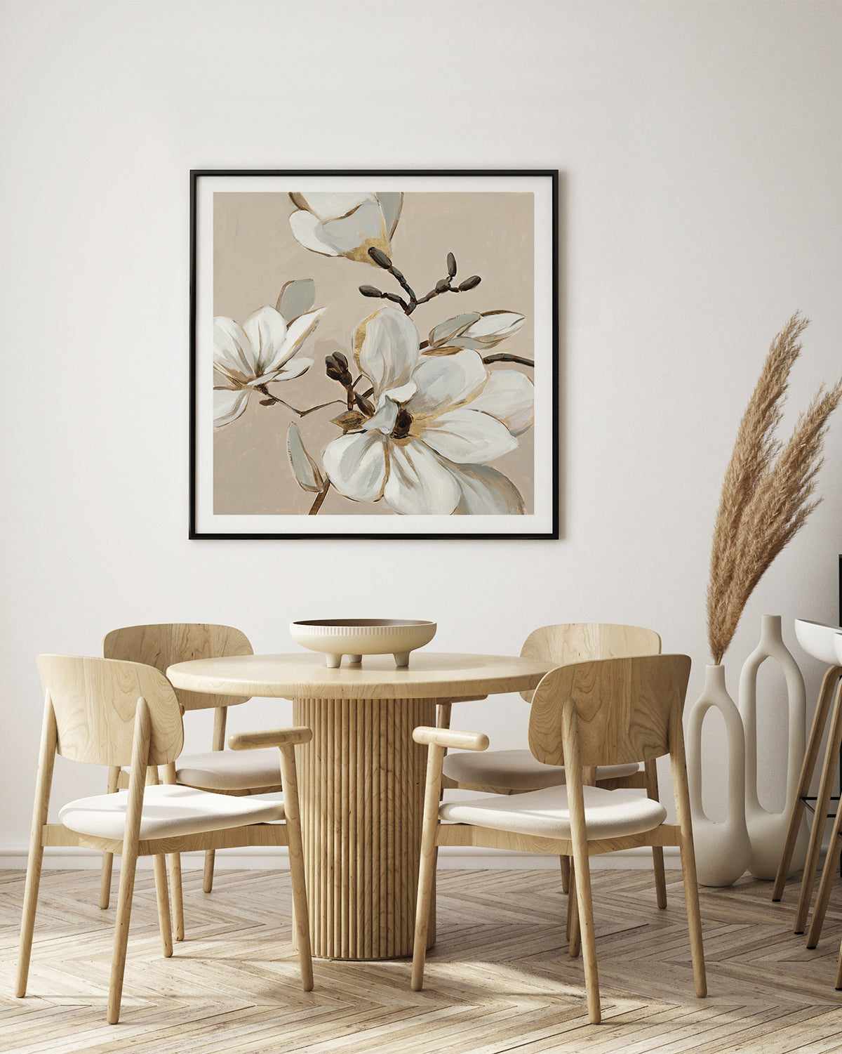 White Magnolia Branch I Art Print