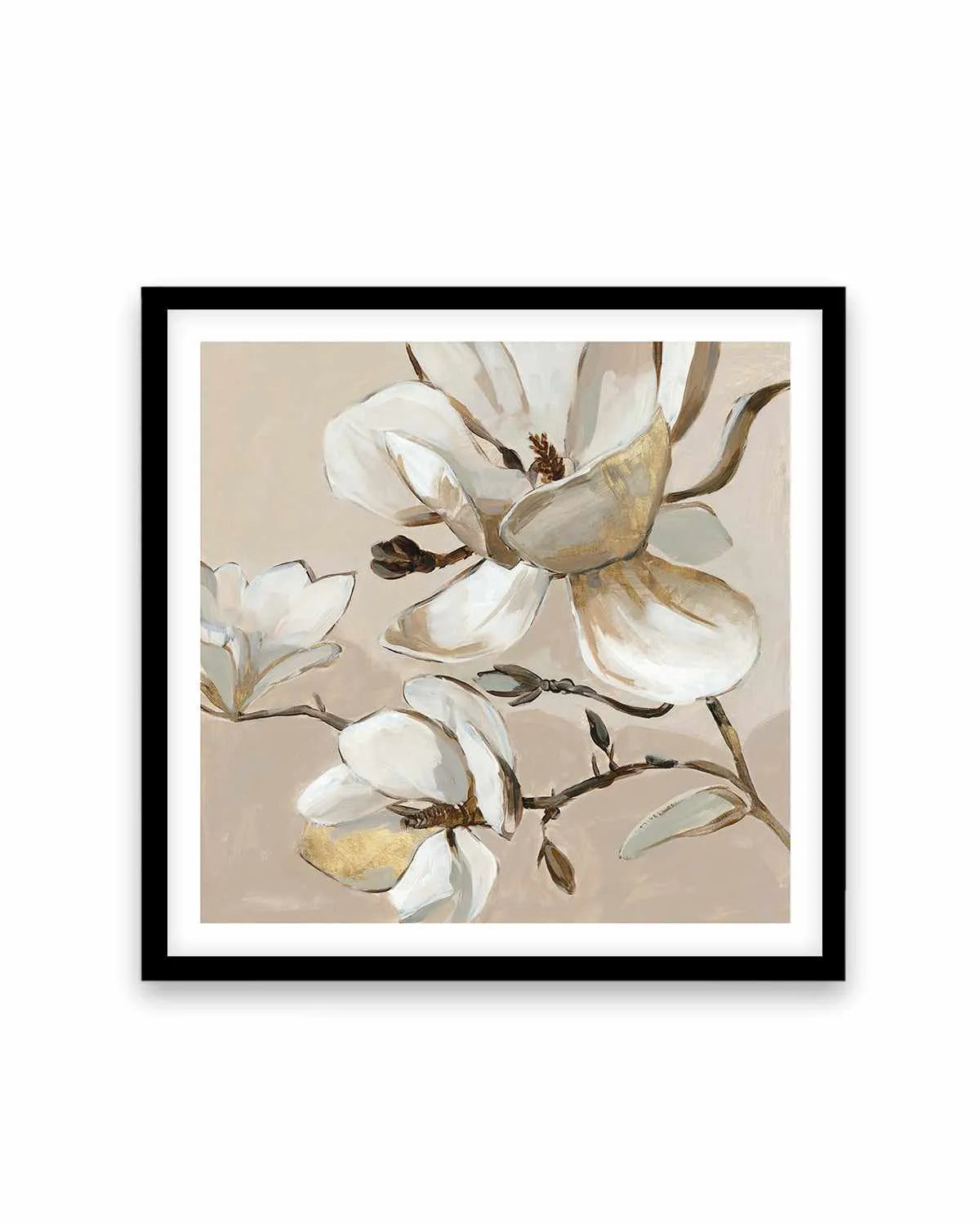 White Magnolia Branch II Art Print from Olive et Oriel where you can shop wallpaper and artworks online
