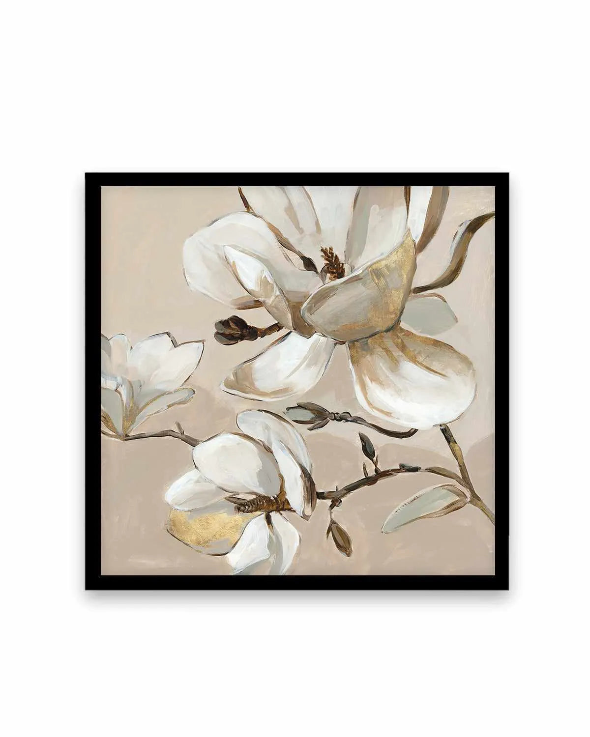White Magnolia Branch II Art Print from Olive et Oriel where you can shop wallpaper and artworks online