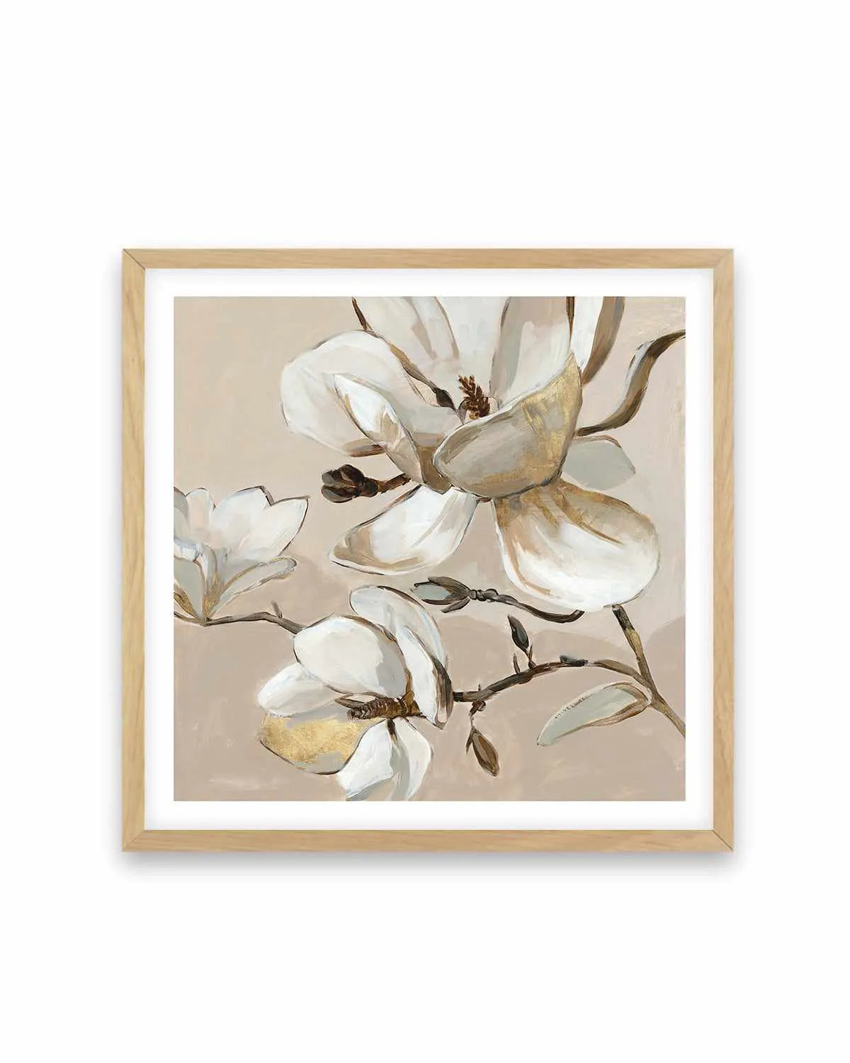 White Magnolia Branch II Art Print from Olive et Oriel where you can shop wallpaper and artworks online