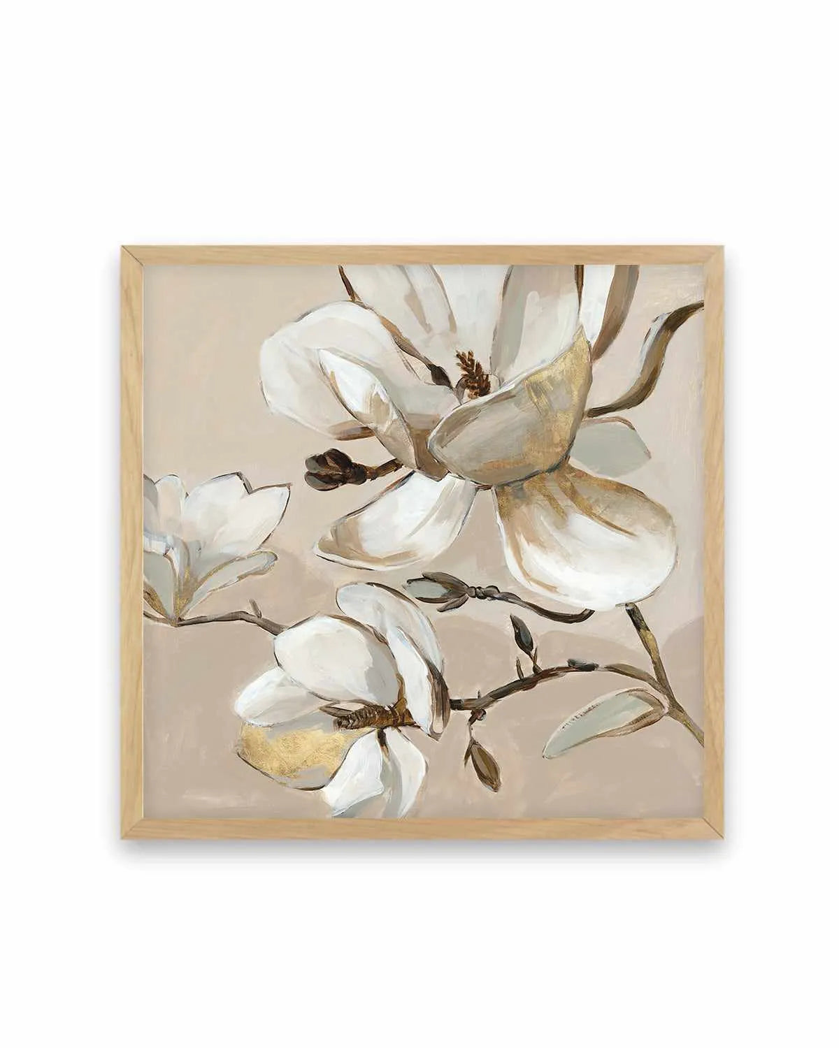 White Magnolia Branch II Art Print from Olive et Oriel where you can shop wallpaper and artworks online